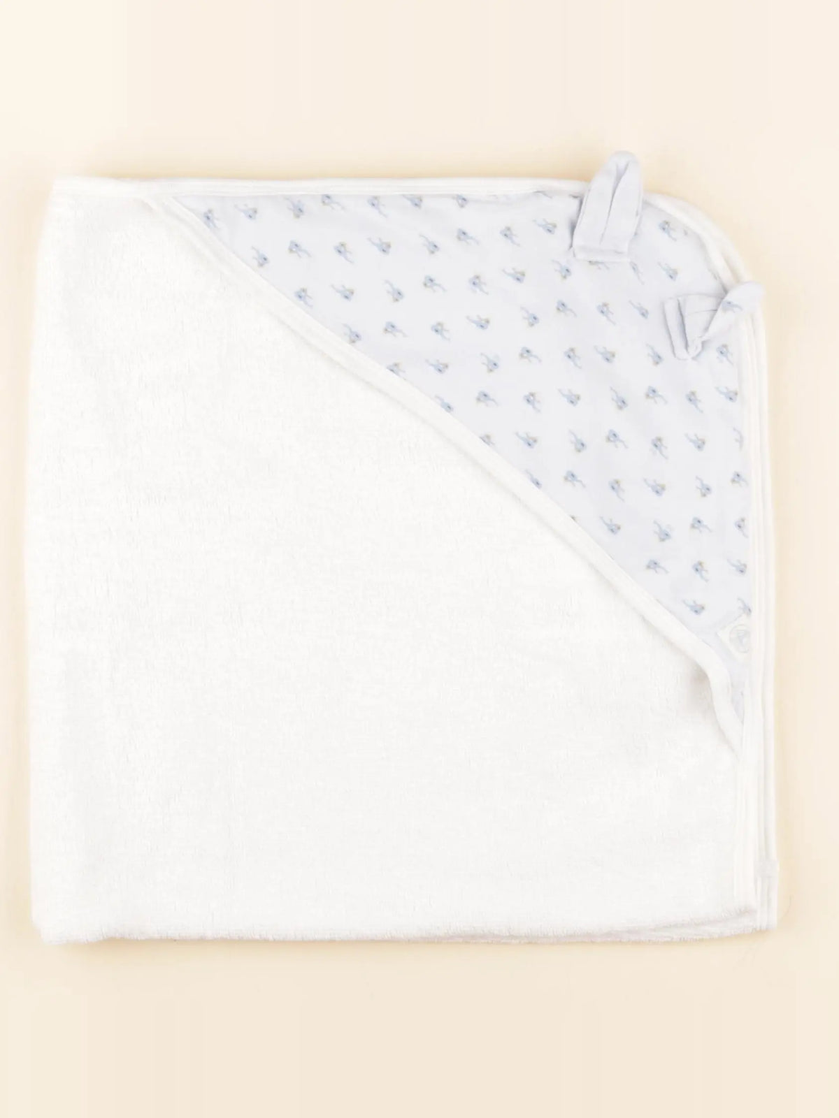 Petit Bateau - cape de bain blanc, bleu - 12/24 mois