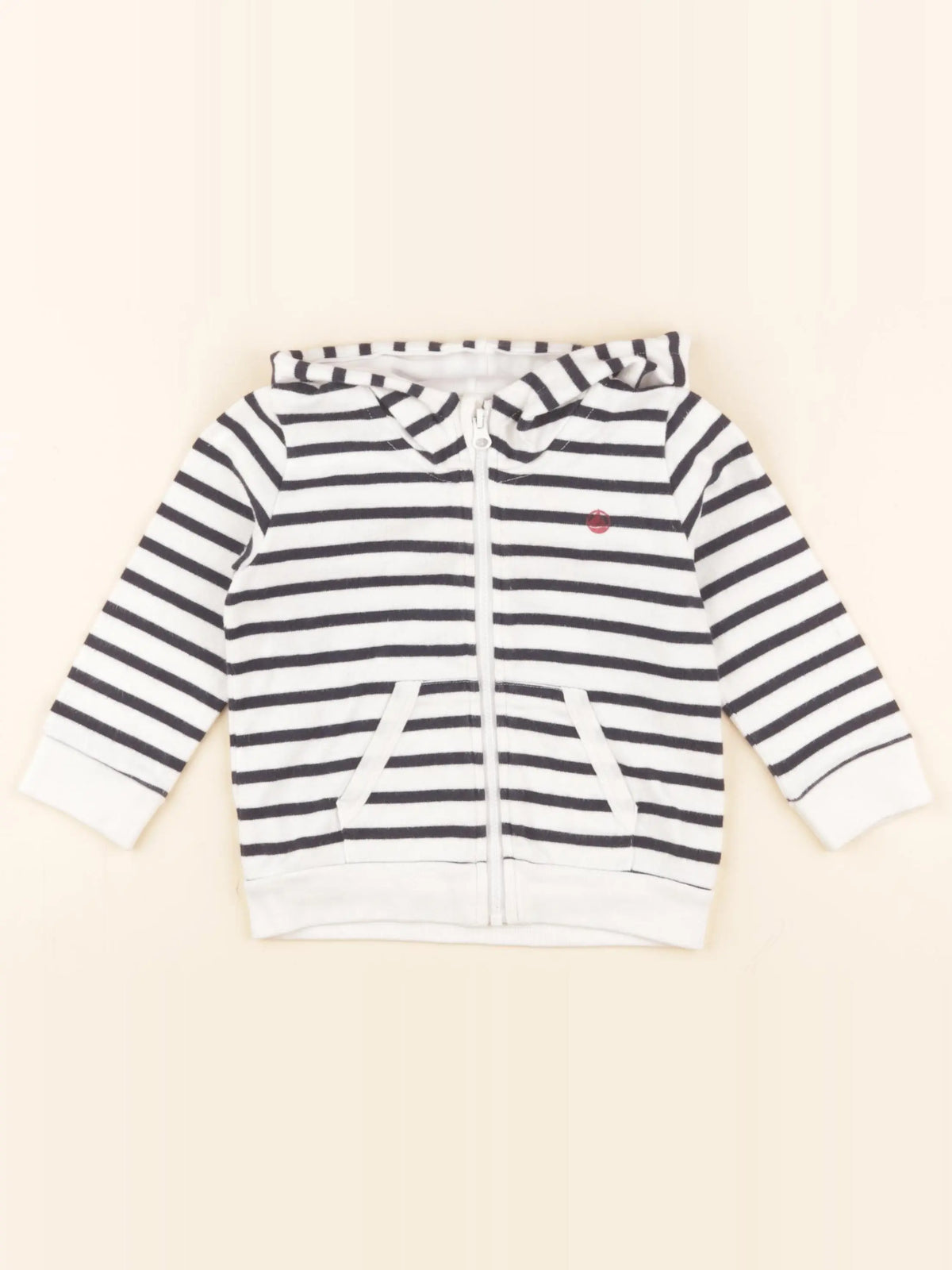 Petit Bateau - sweat bleu, blanc - 18 mois