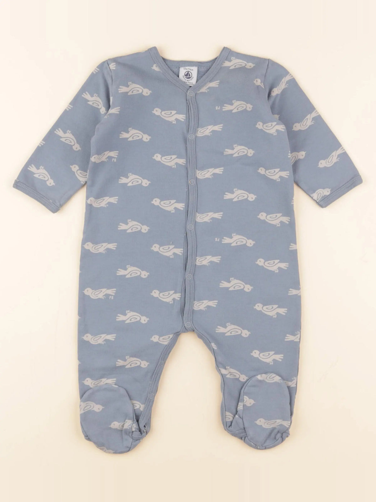 Petit Bateau - pyjama coton bleu - 12 mois
