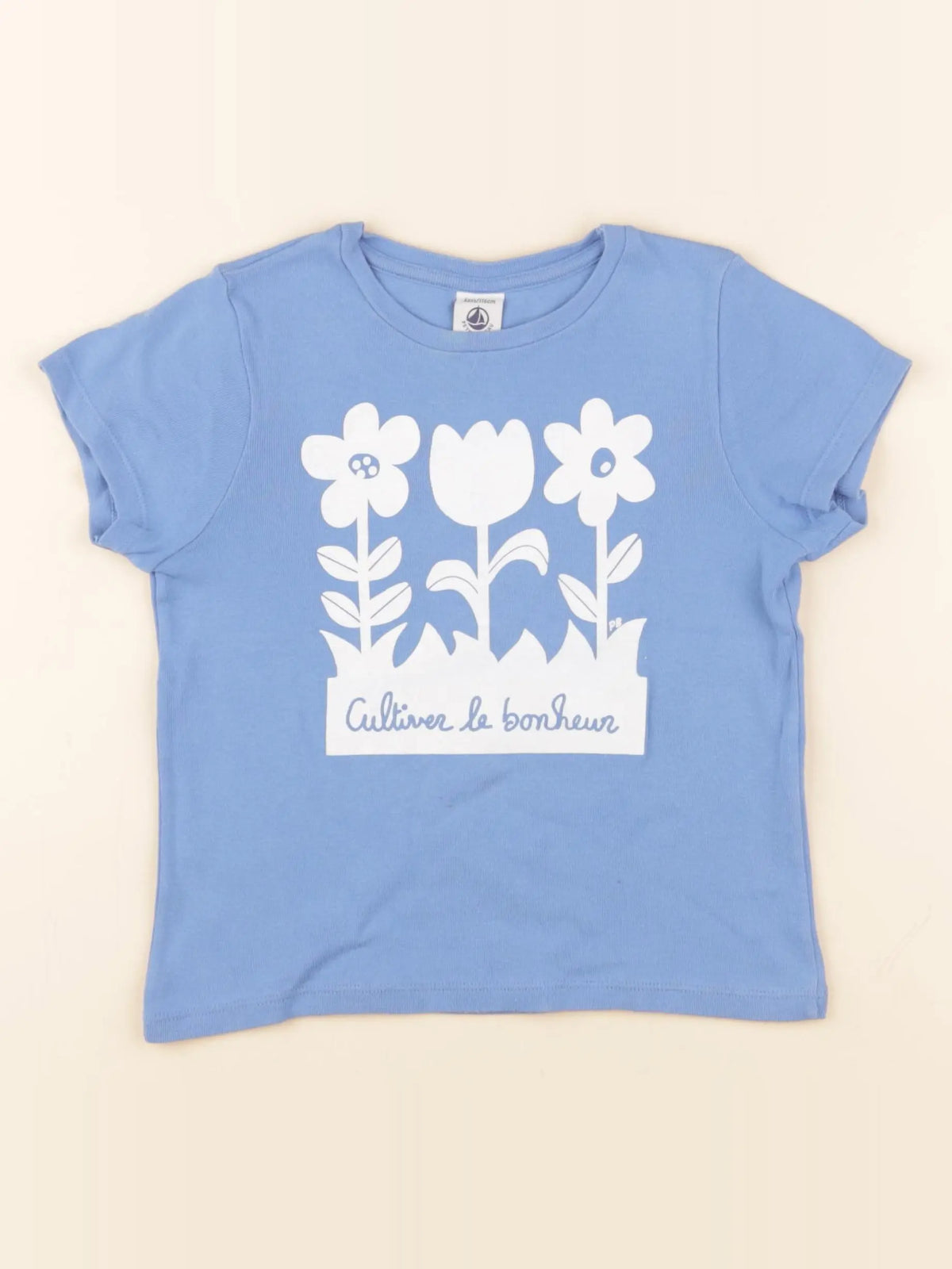 Petit Bateau - tee-shirt bleu - 6 ans
