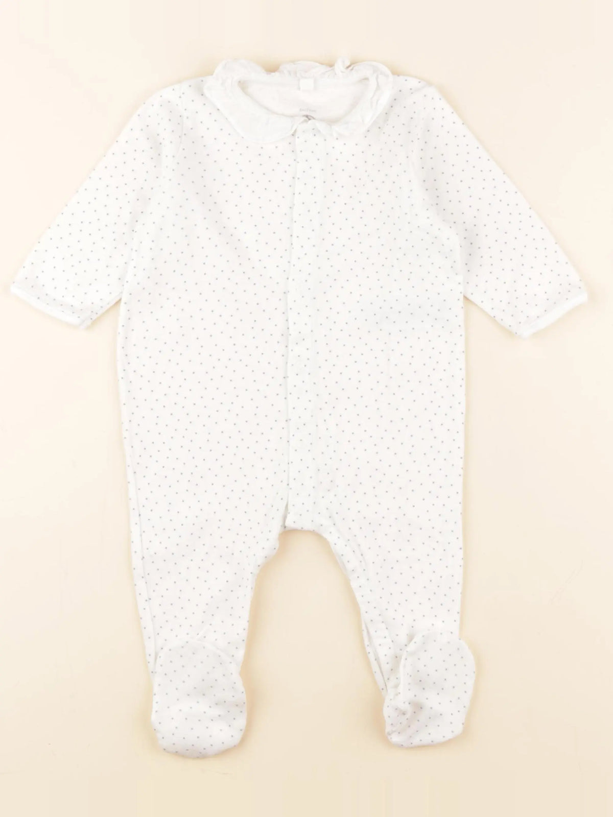 Petit Bateau - pyjama coton bleu, blanc - 9 mois