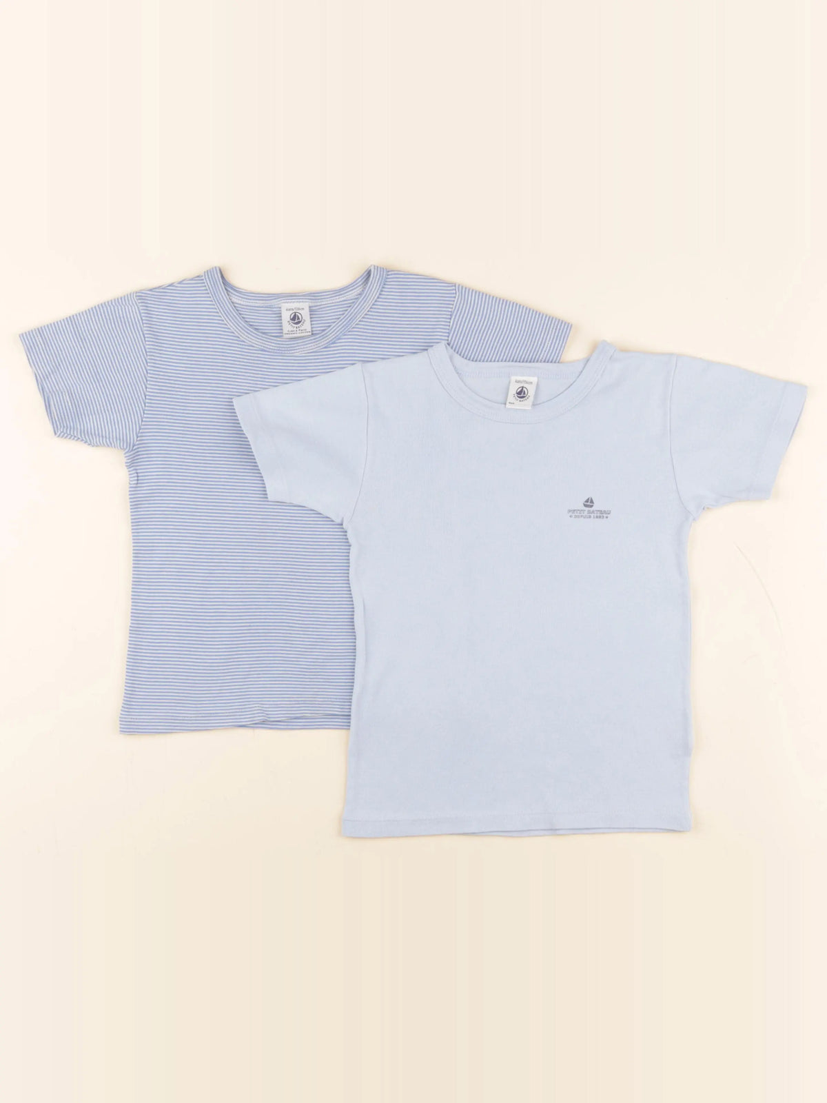 Petit Bateau - lot de 2 maillots de corps bleu - 6 ans