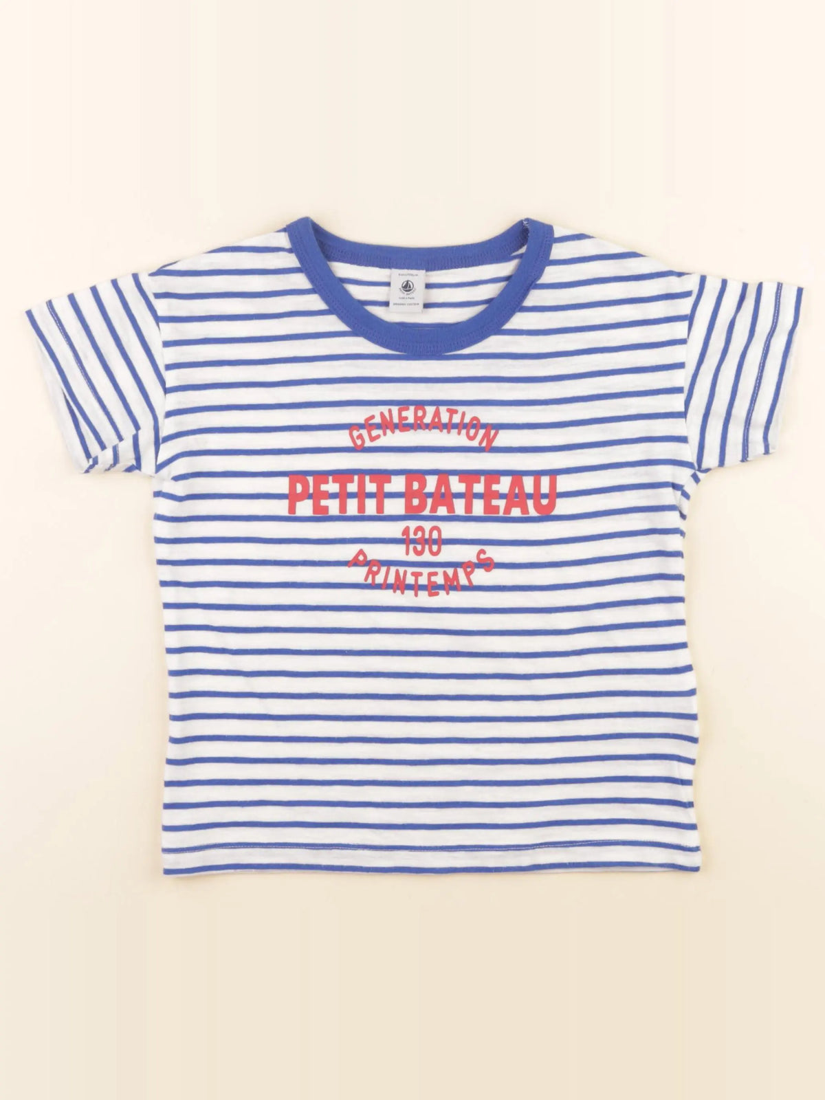 Petit Bateau - tee-shirt bleu - 6 ans