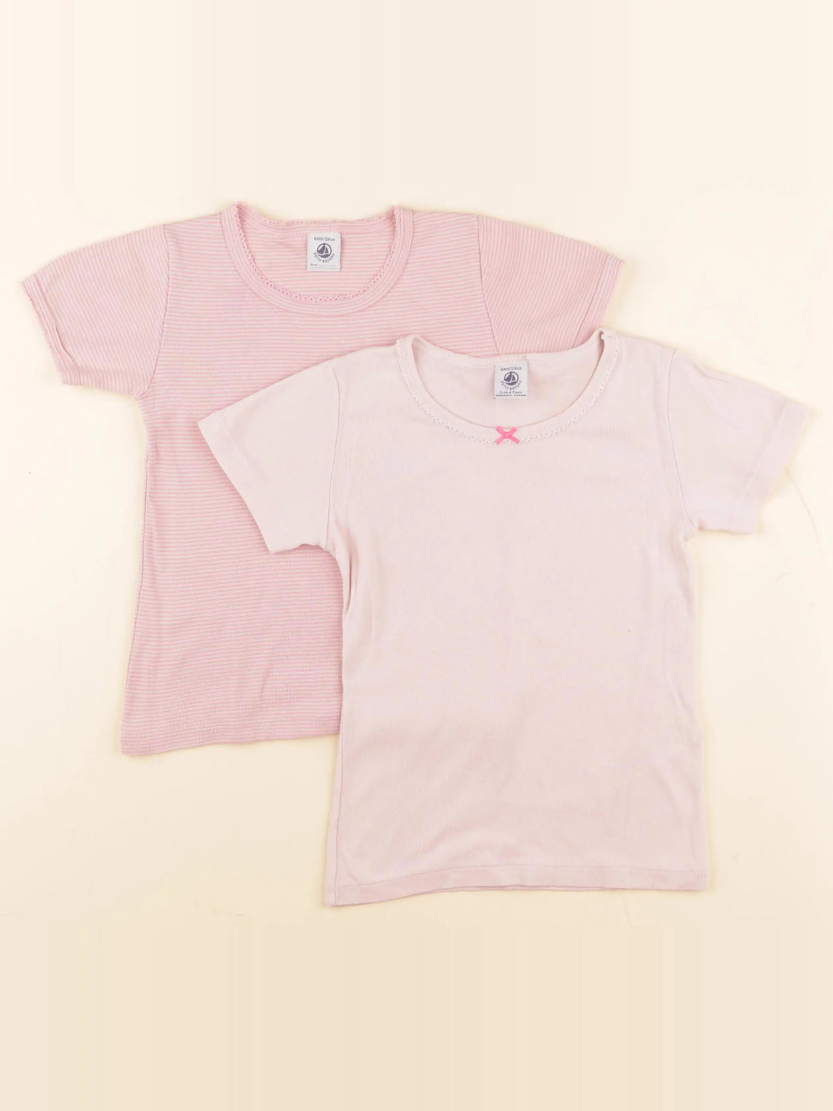 Petit Bateau - lot de 2 maillots de corps rose - 6 ans