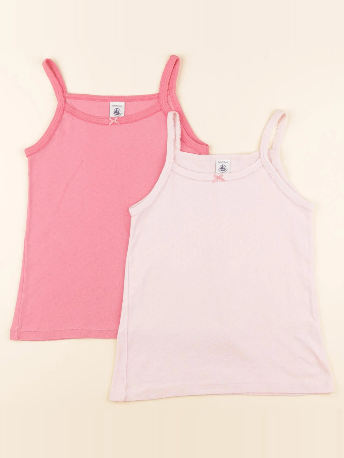 Petit Bateau - lot de 2 maillots de corps rose - 8 ans