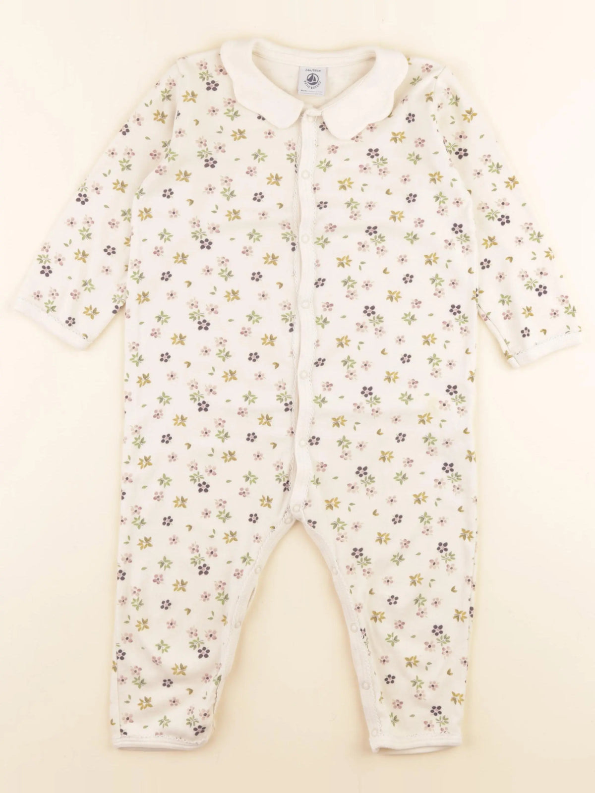 Petit Bateau - pyjama coton beige - 24 mois