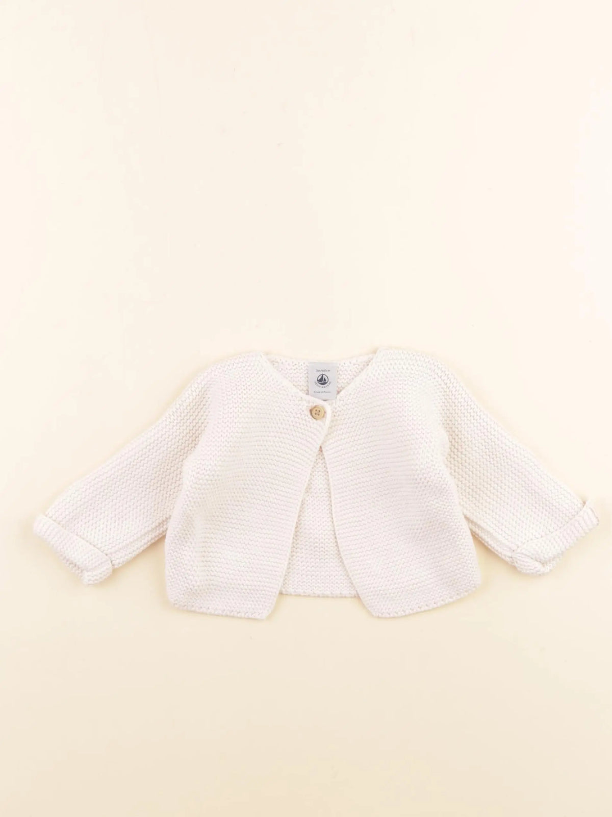 Petit Bateau - gilet beige, rose - 3 mois