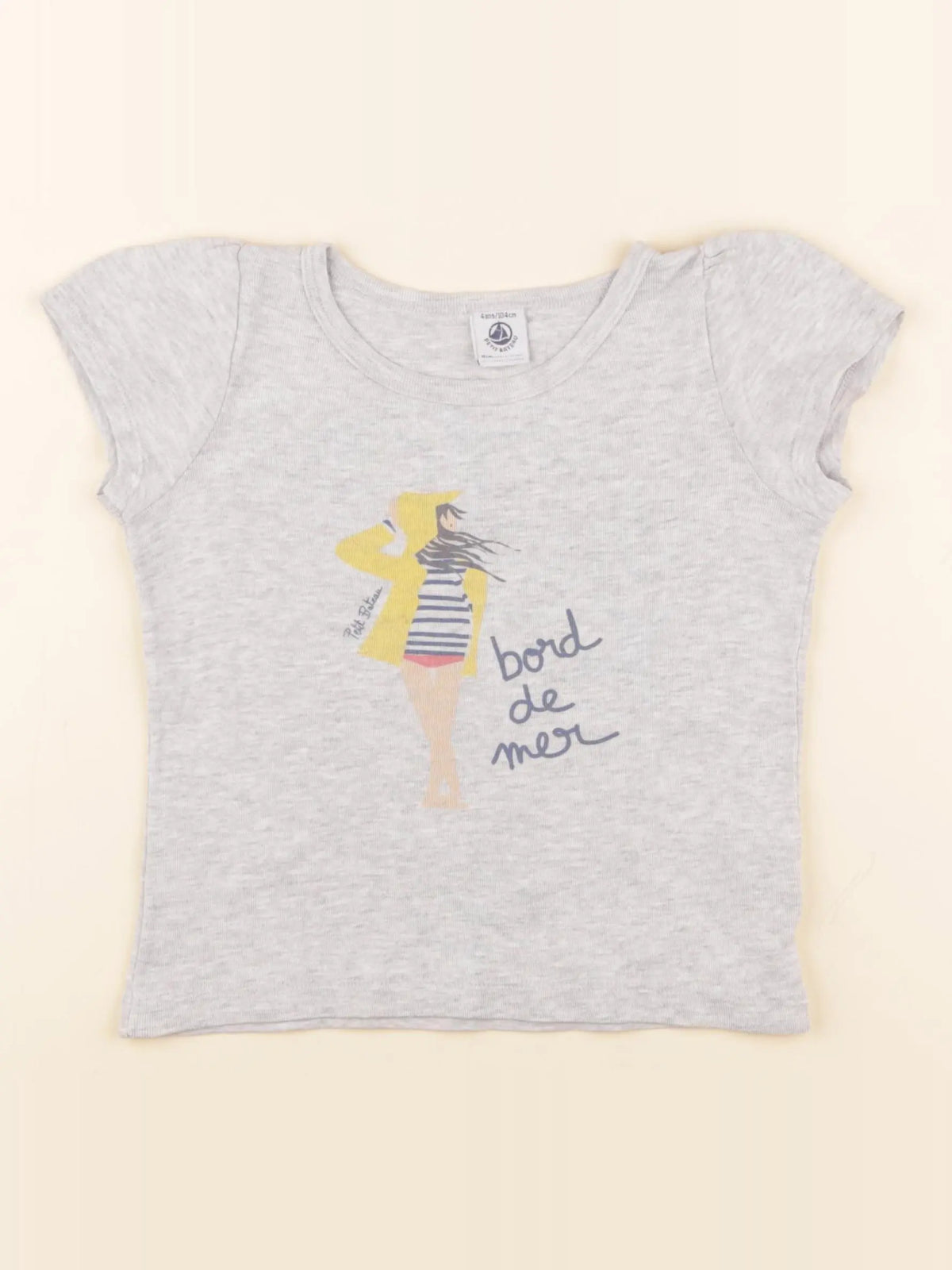 Petit Bateau - tee-shirt gris - 4 ans