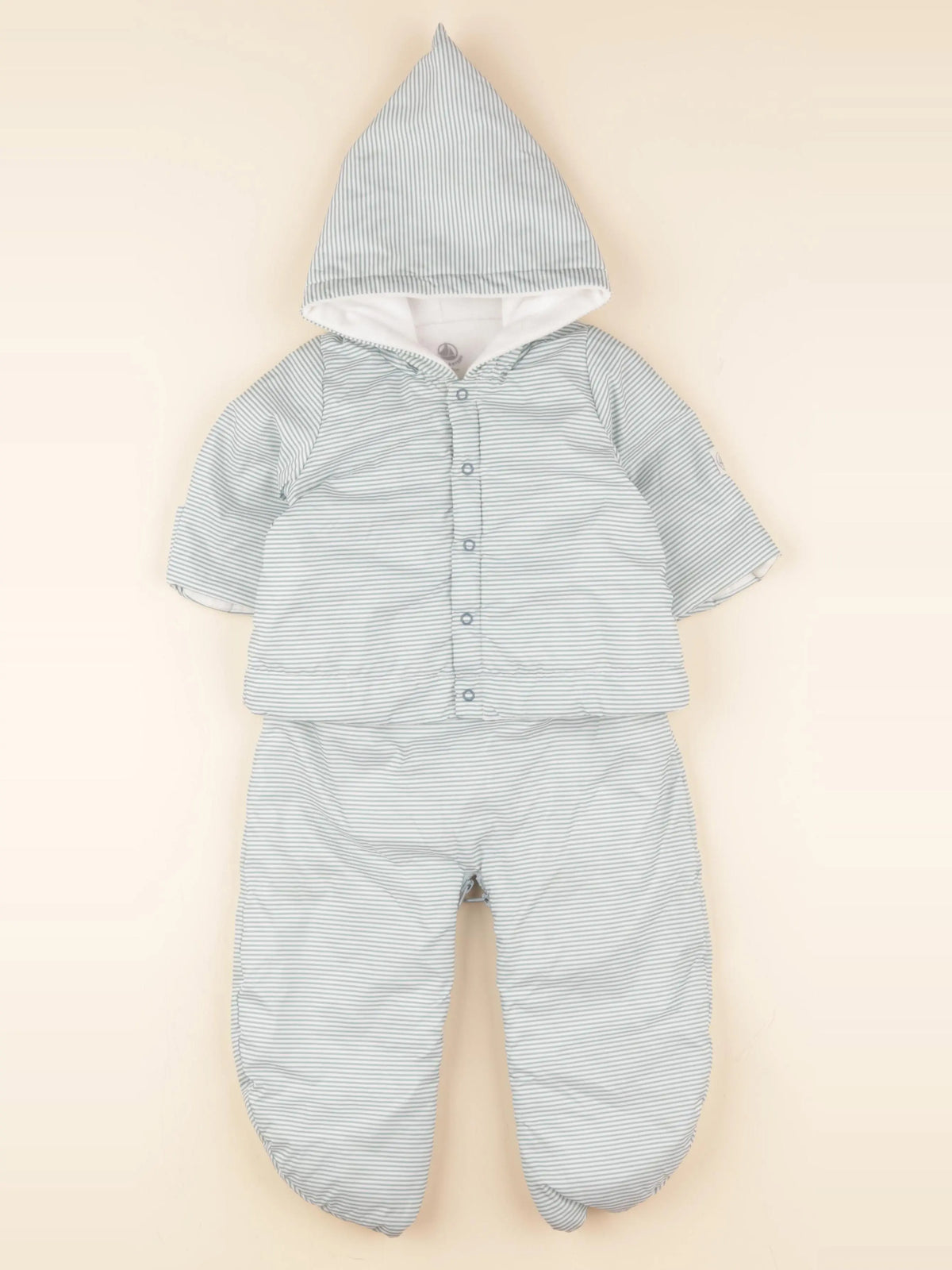 Petit Bateau - combi-pilote 2 en 1 vert - 6 mois