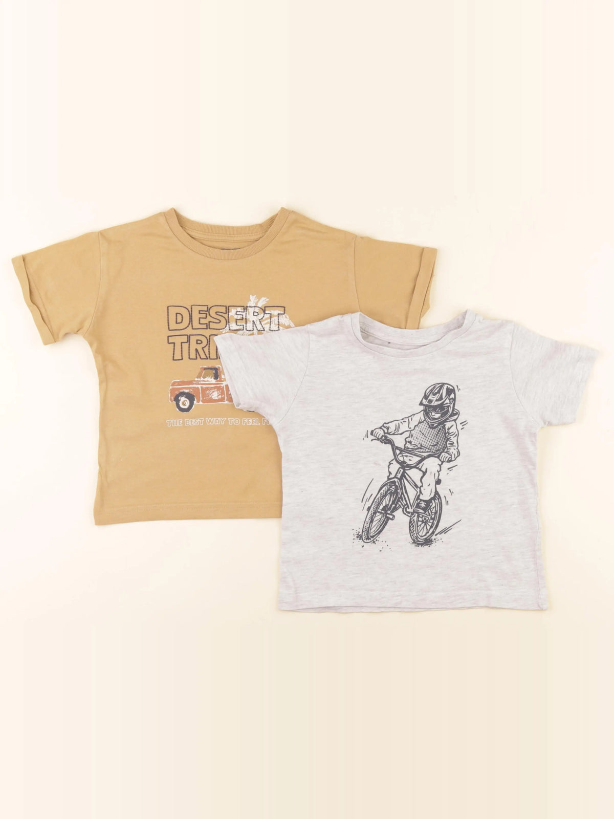 Vertbaudet - lot de 2 tee-shirts gris, jaune - 3 ans