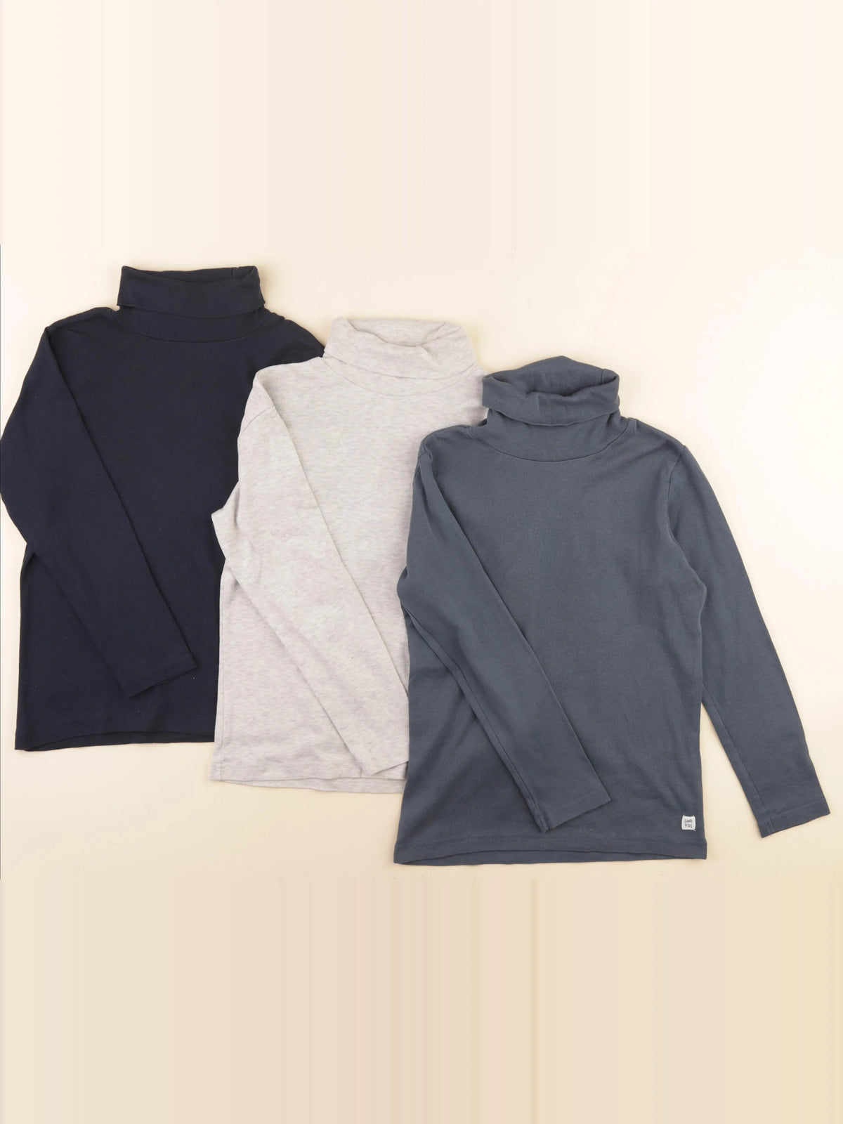 Vertbaudet - lot de 3 sous-pulls bleu, gris - 10 ans