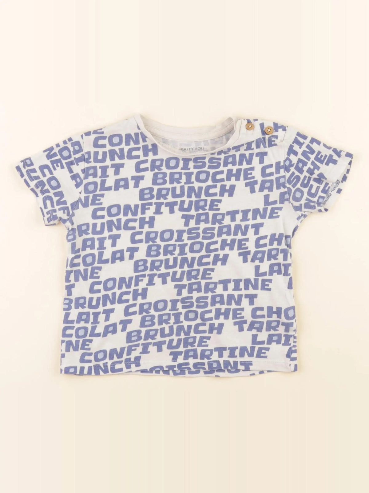 Boutchou - tee-shirt beige, bleu - 36 mois