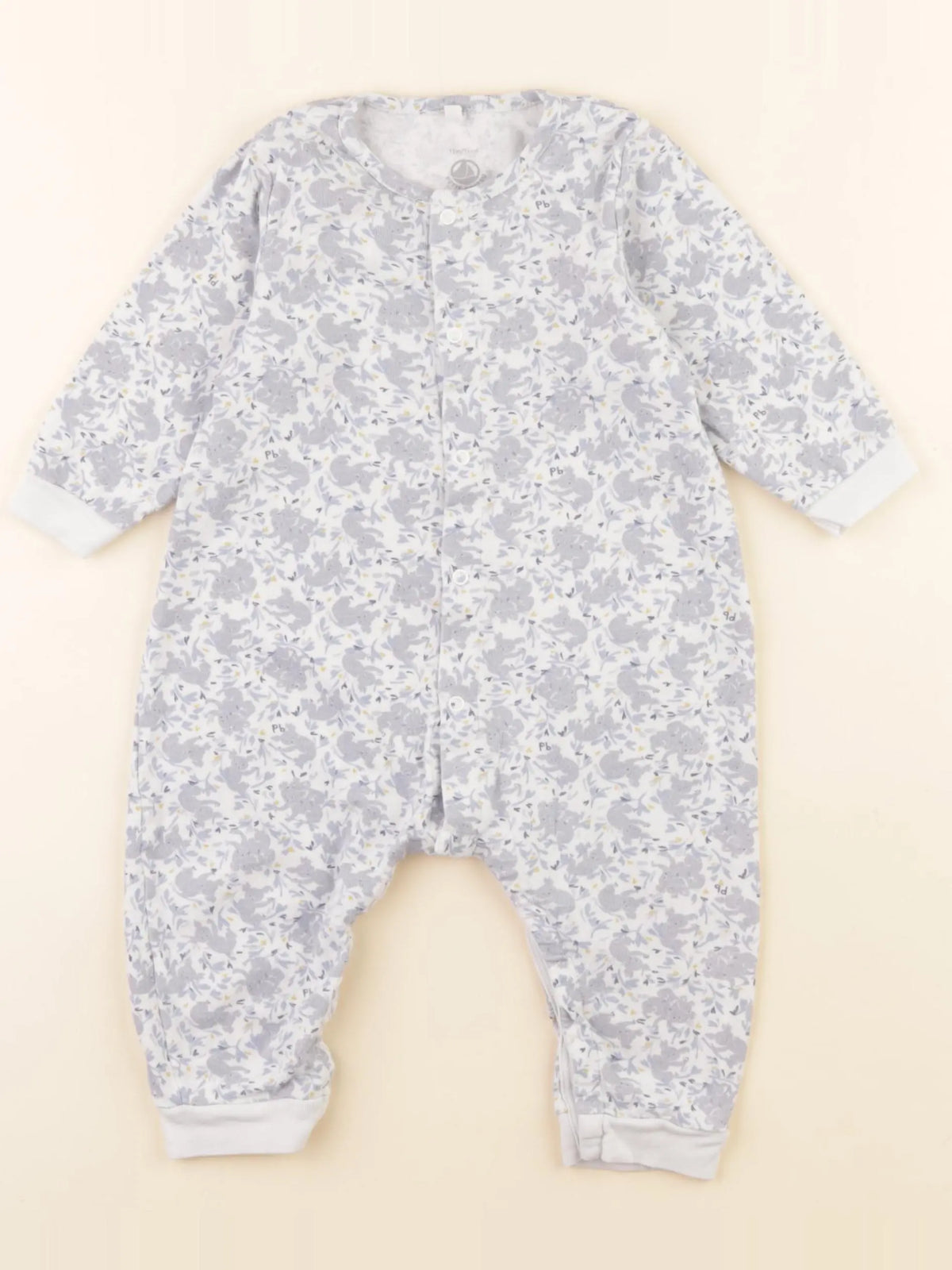 Petit Bateau - pyjama coton gris - 12 mois
