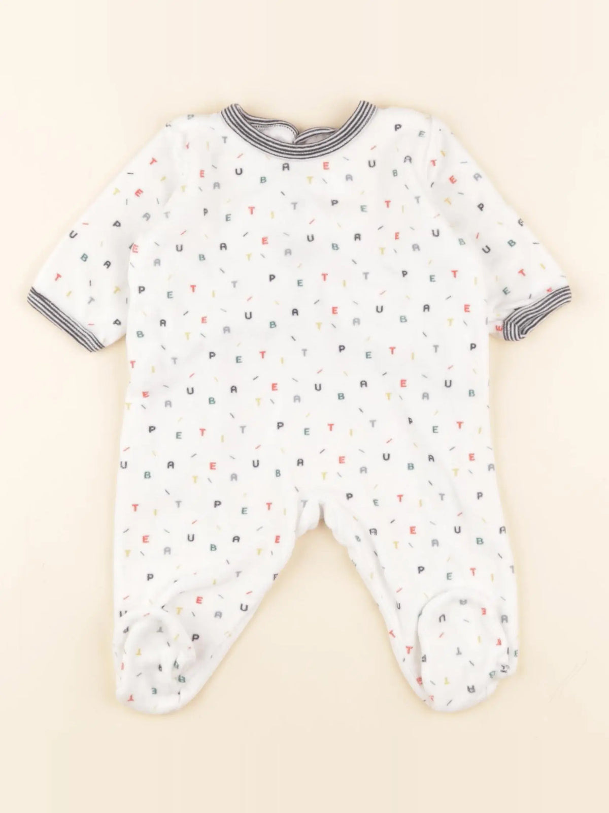 Petit Bateau - pyjama velours multicolore - 3 mois