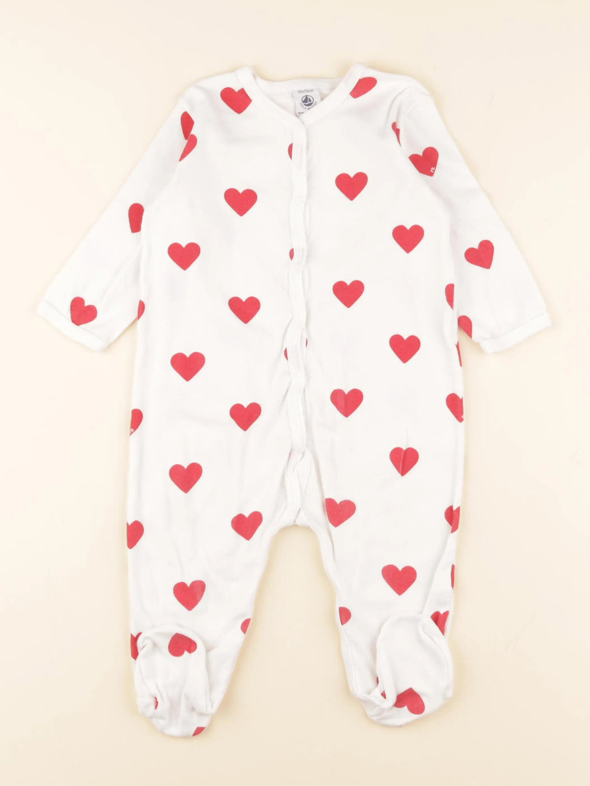 Petit Bateau - pyjama coton blanc - 12 mois