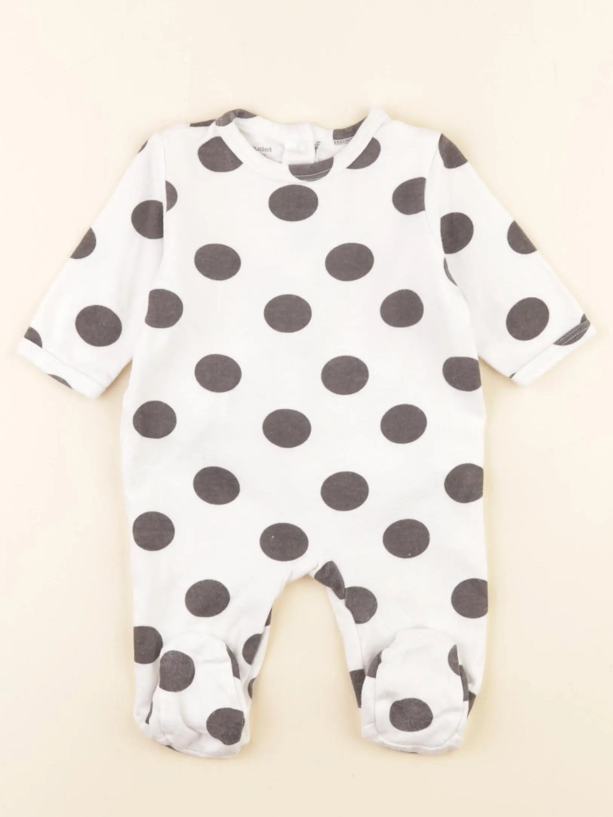 Vertbaudet - pyjama coton blanc, noir - 3 mois