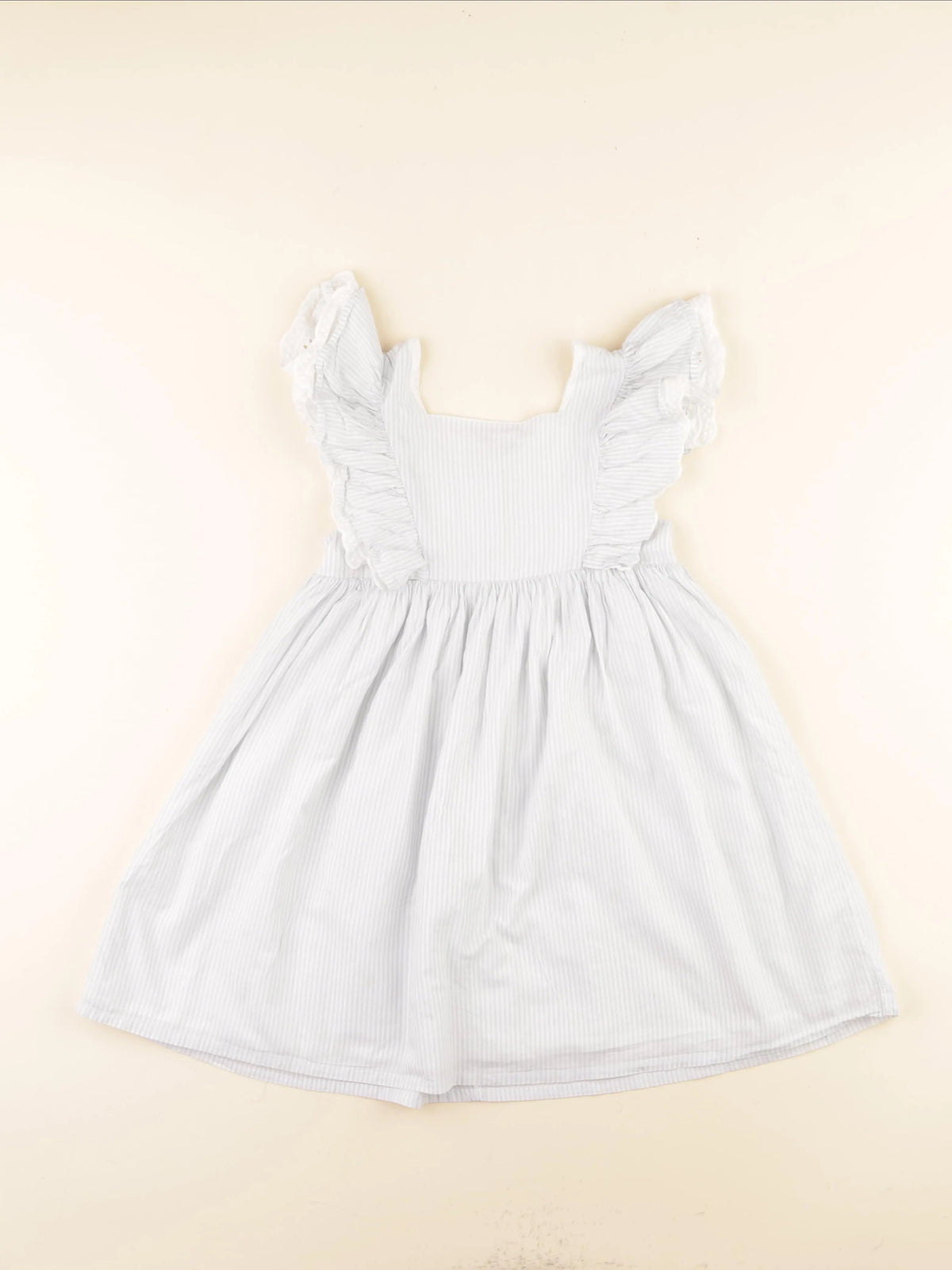 Vertbaudet - robe bleu, blanc - 7 ans