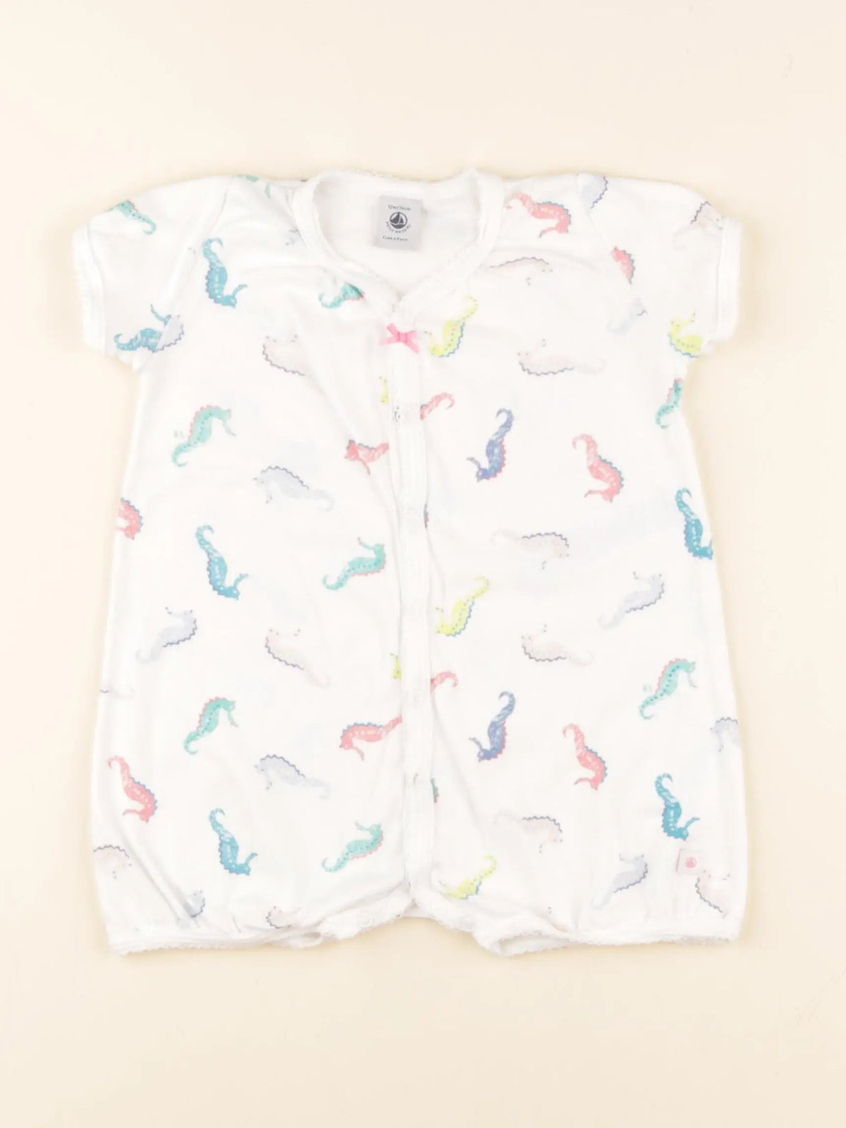 Petit Bateau - pyjama coton blanc - 12 mois