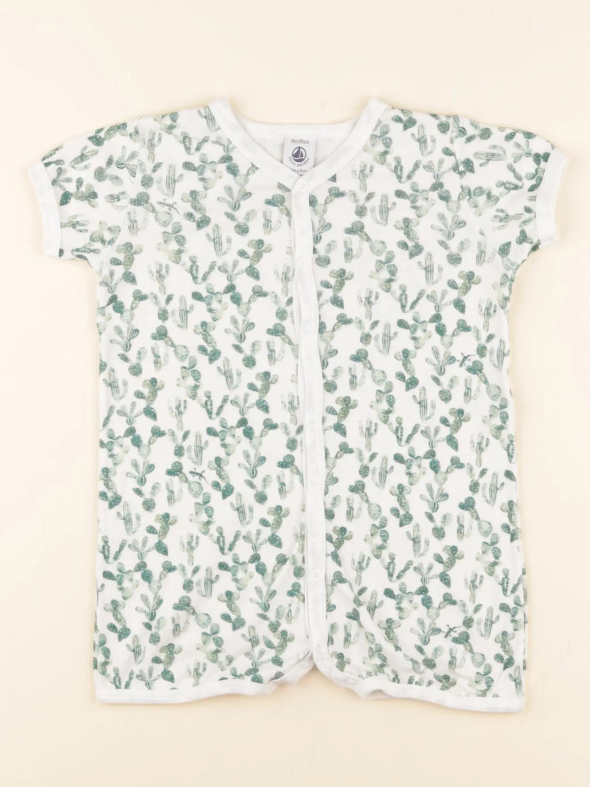 Petit Bateau - pyjama coton vert - 18 mois