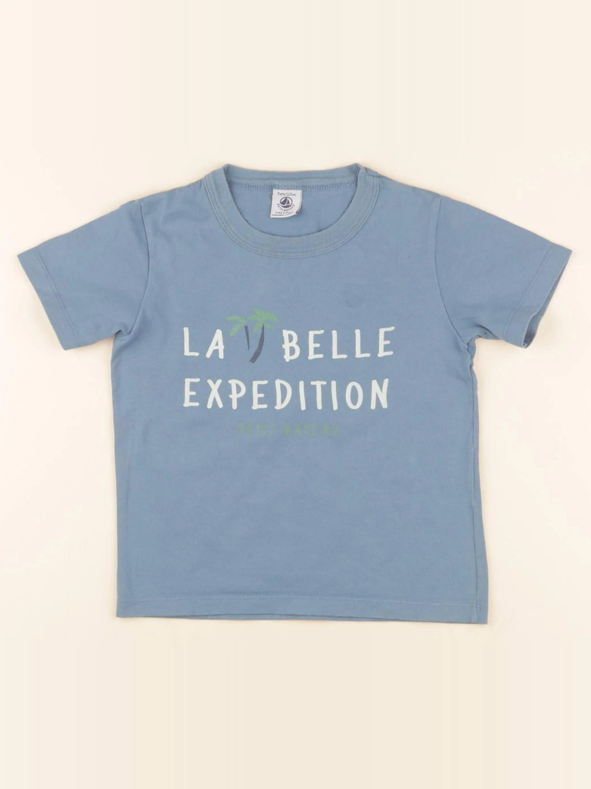 Petit Bateau - tee-shirt bleu - 5 ans