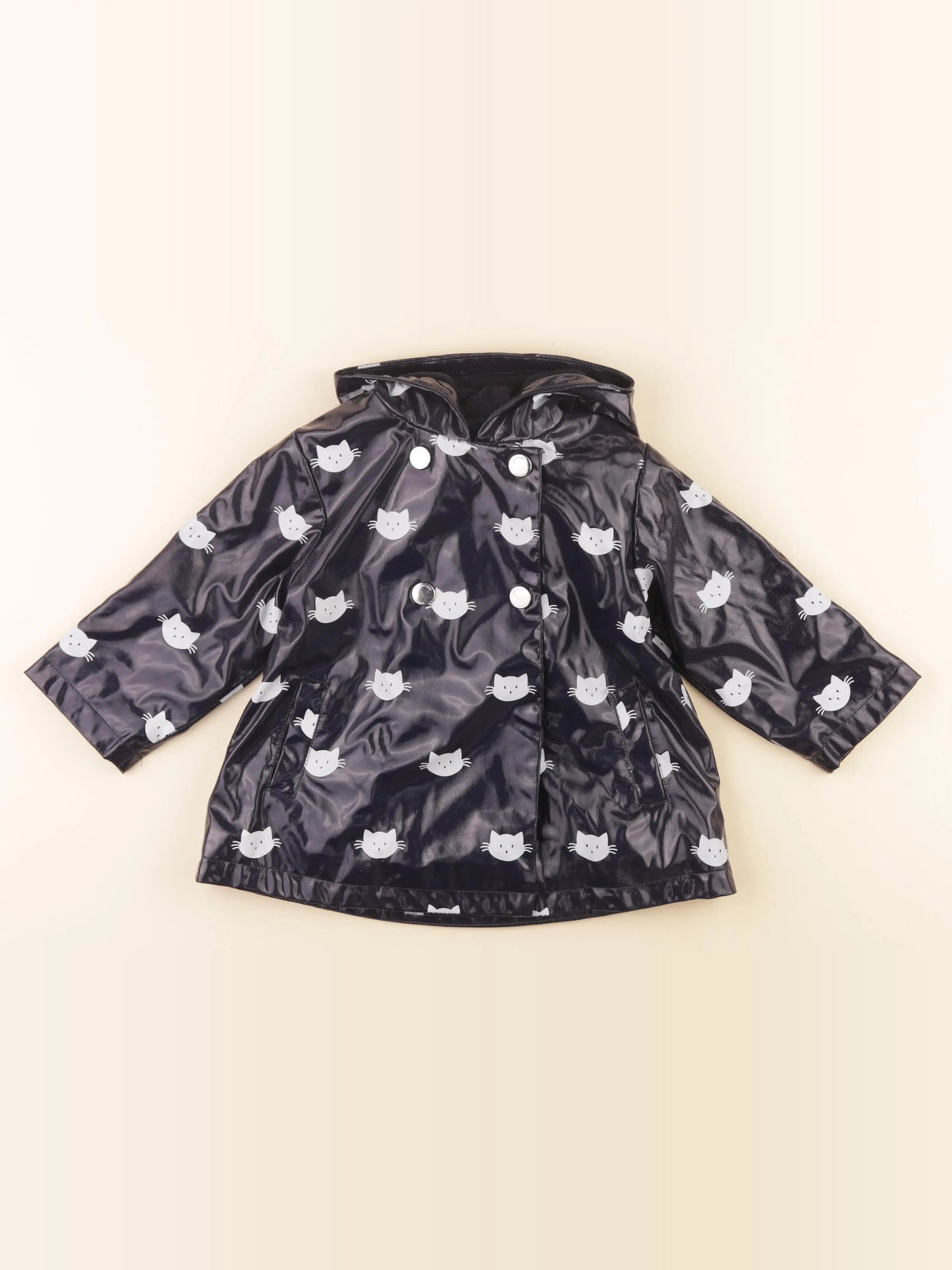 Jacadi - imperméable bleu, blanc - 24 mois