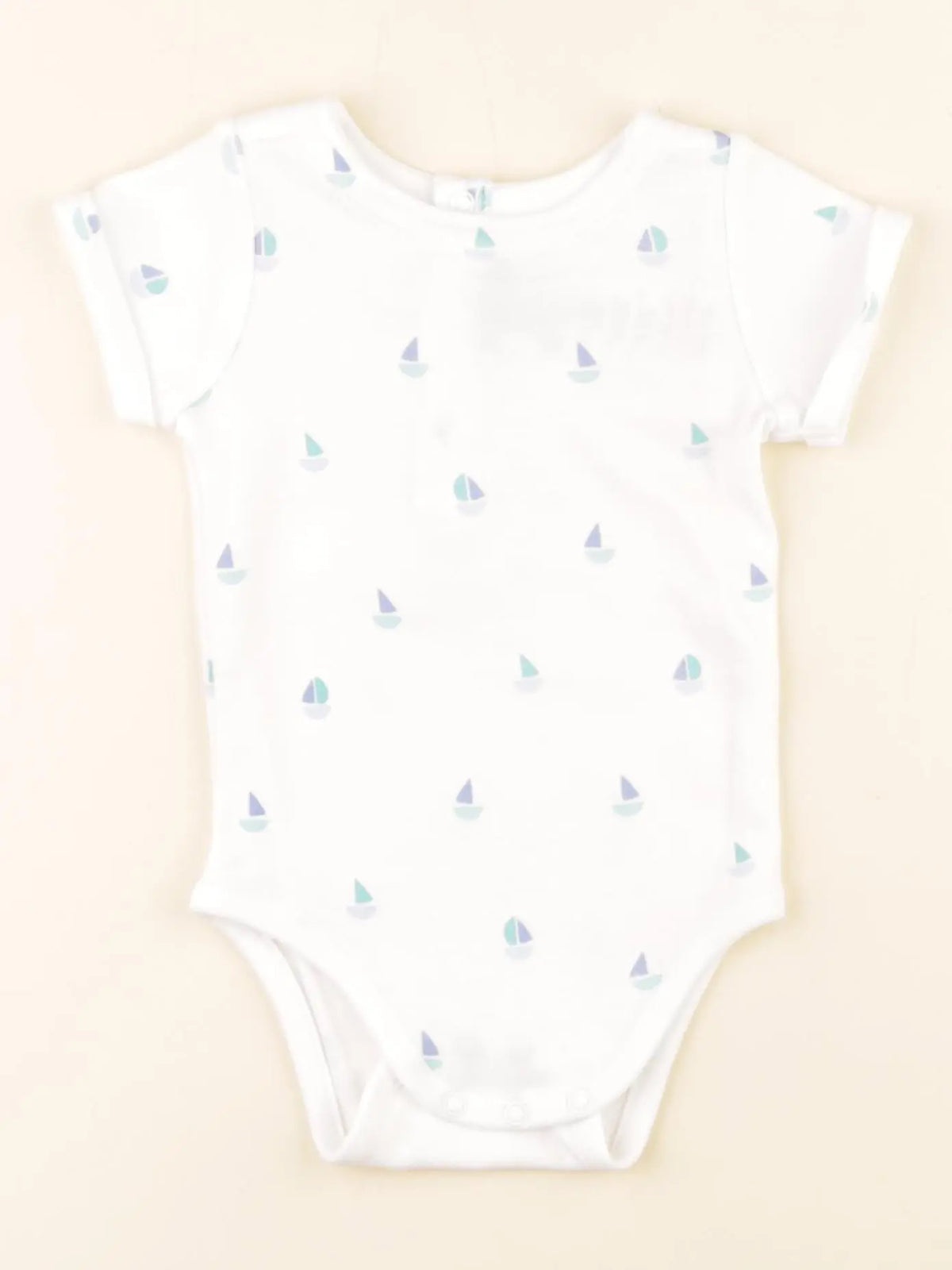 Jacadi - body tee-shirt blanc, bleu - 12 mois