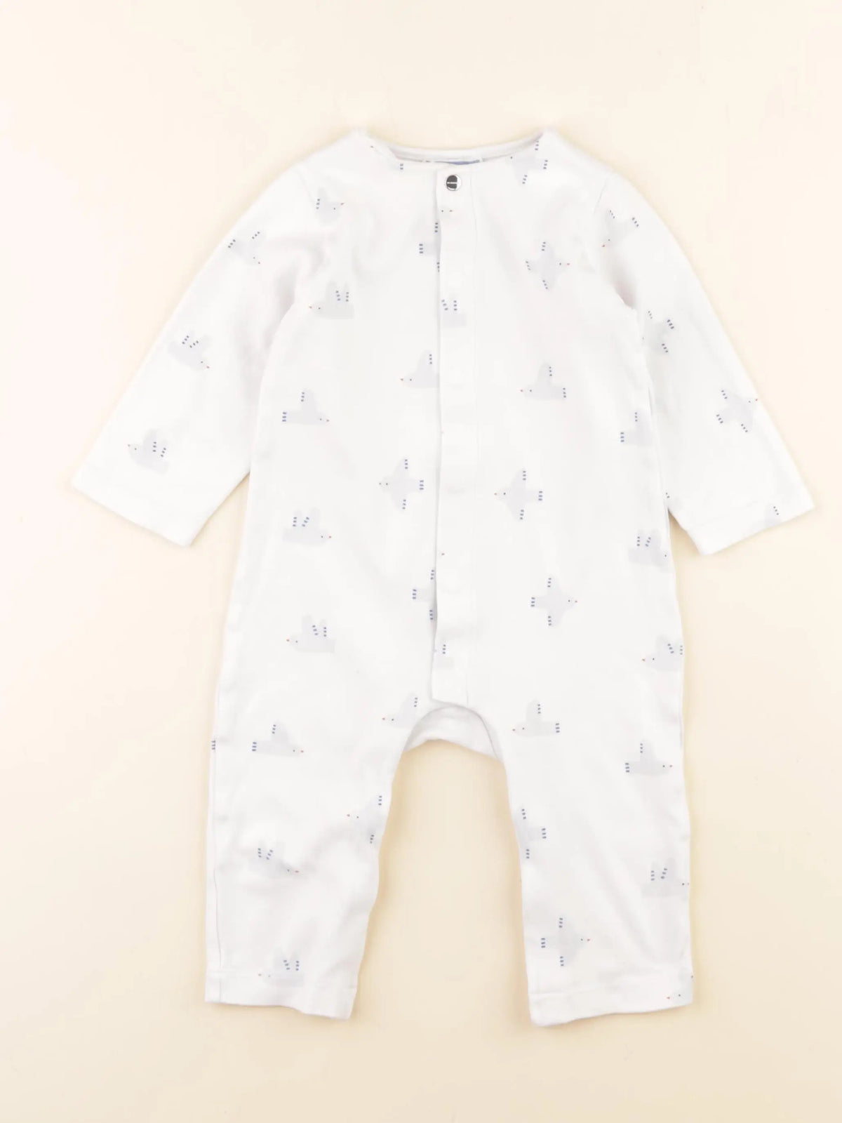 Jacadi - pyjama coton blanc, bleu - 12 mois