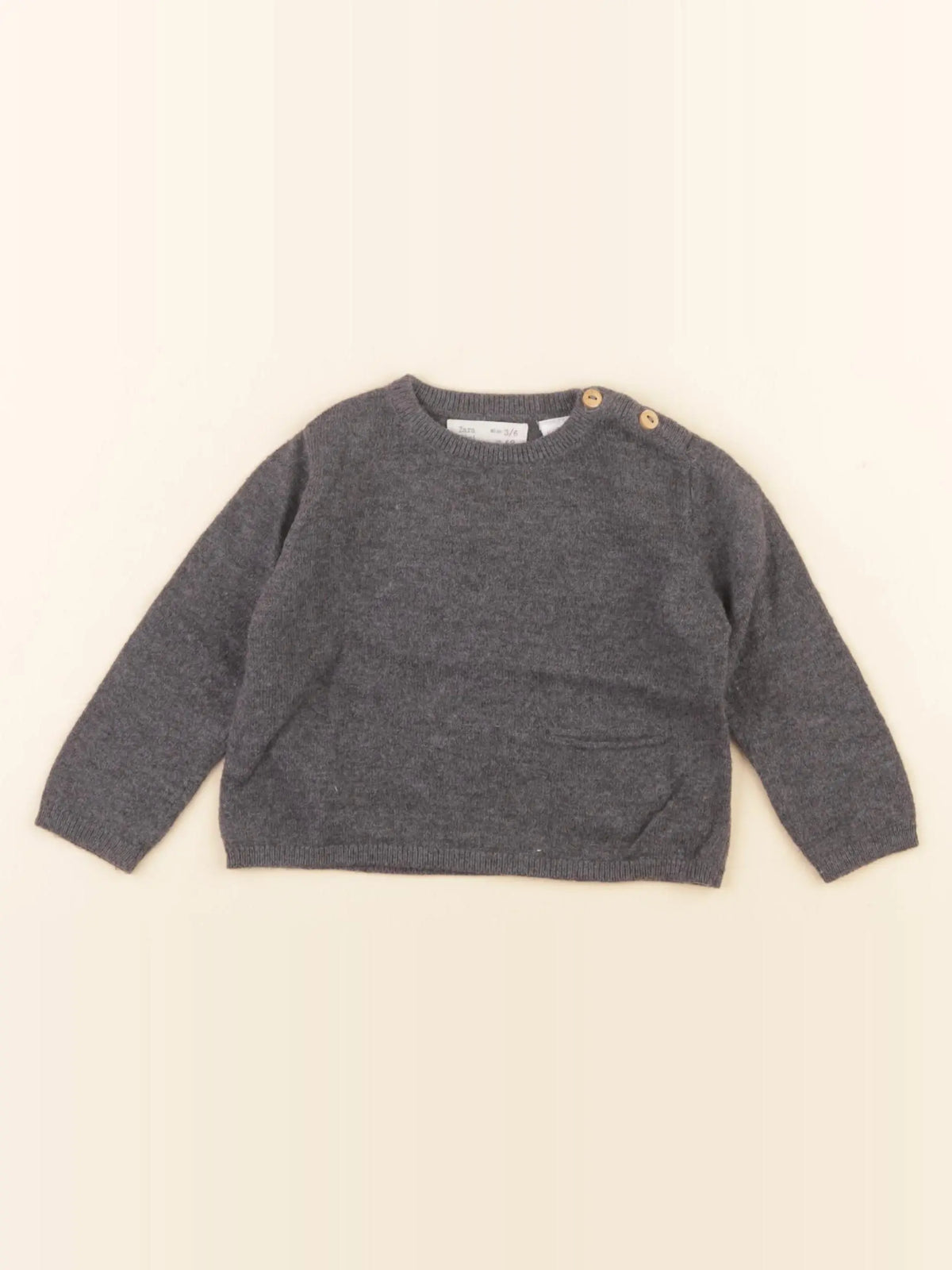 Zara - pull gris - 3/6 mois