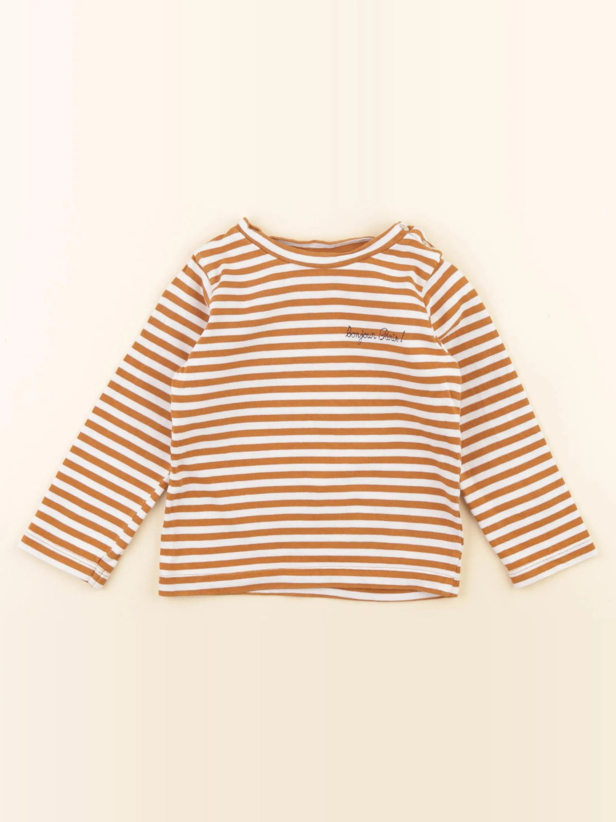 Jacadi - tee-shirt blanc, marron - 24 mois