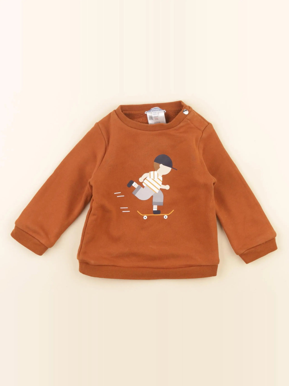 Jacadi - sweat imprimé au dos marron - 12 mois