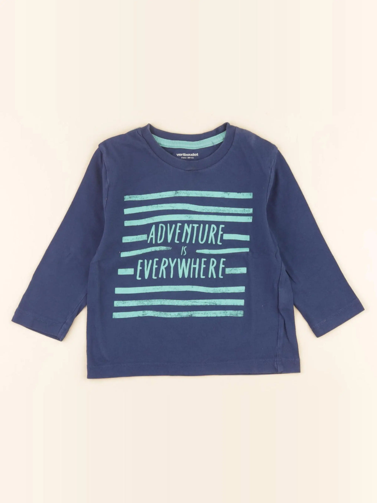 Vertbaudet - tee-shirt bleu - 2 ans