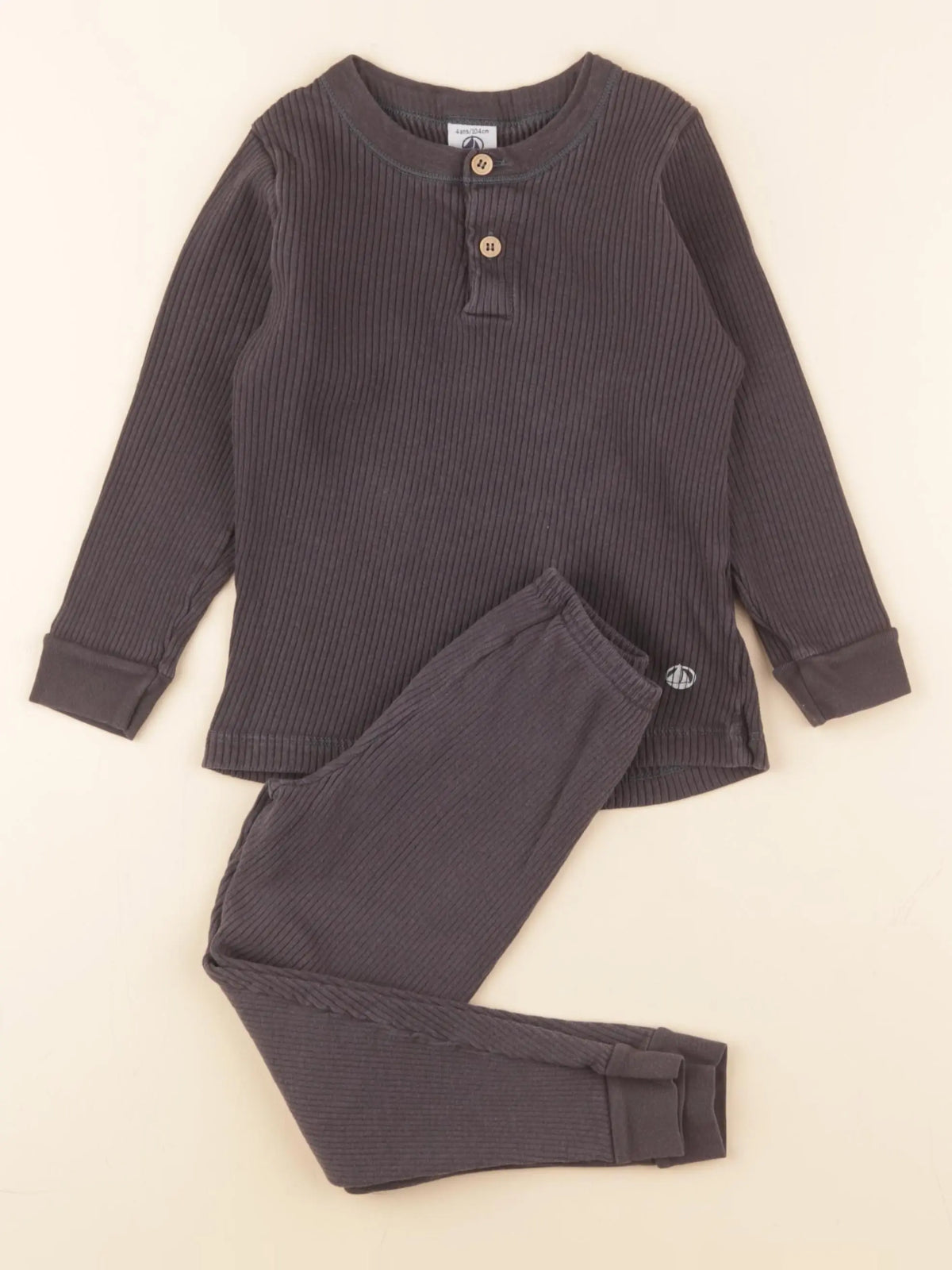 Petit Bateau - pyjama coton gris - 4 ans