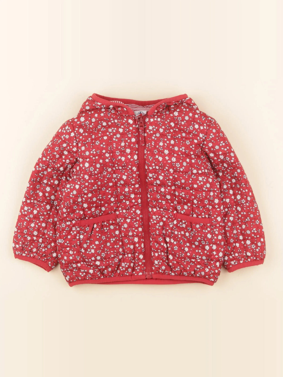 Petit Bateau - doudoune rouge - 18 mois