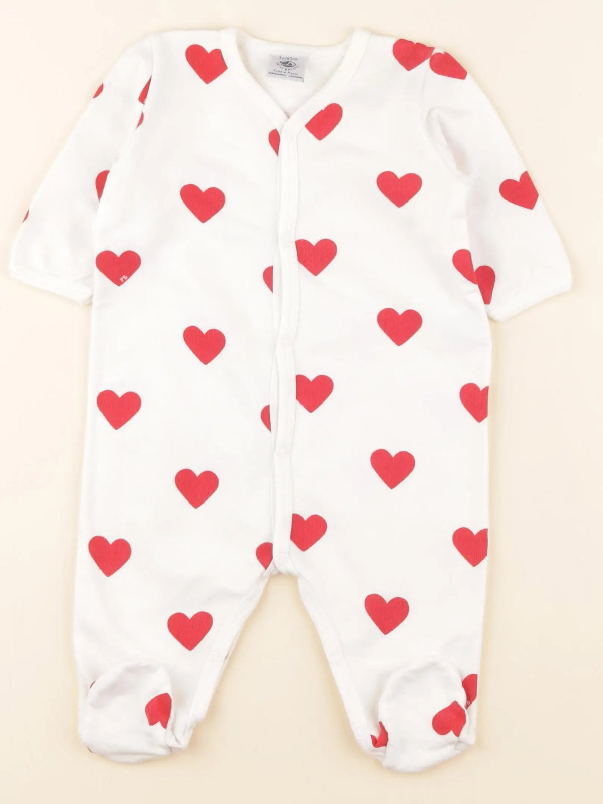 Petit Bateau - pyjama coton blanc - 3 mois