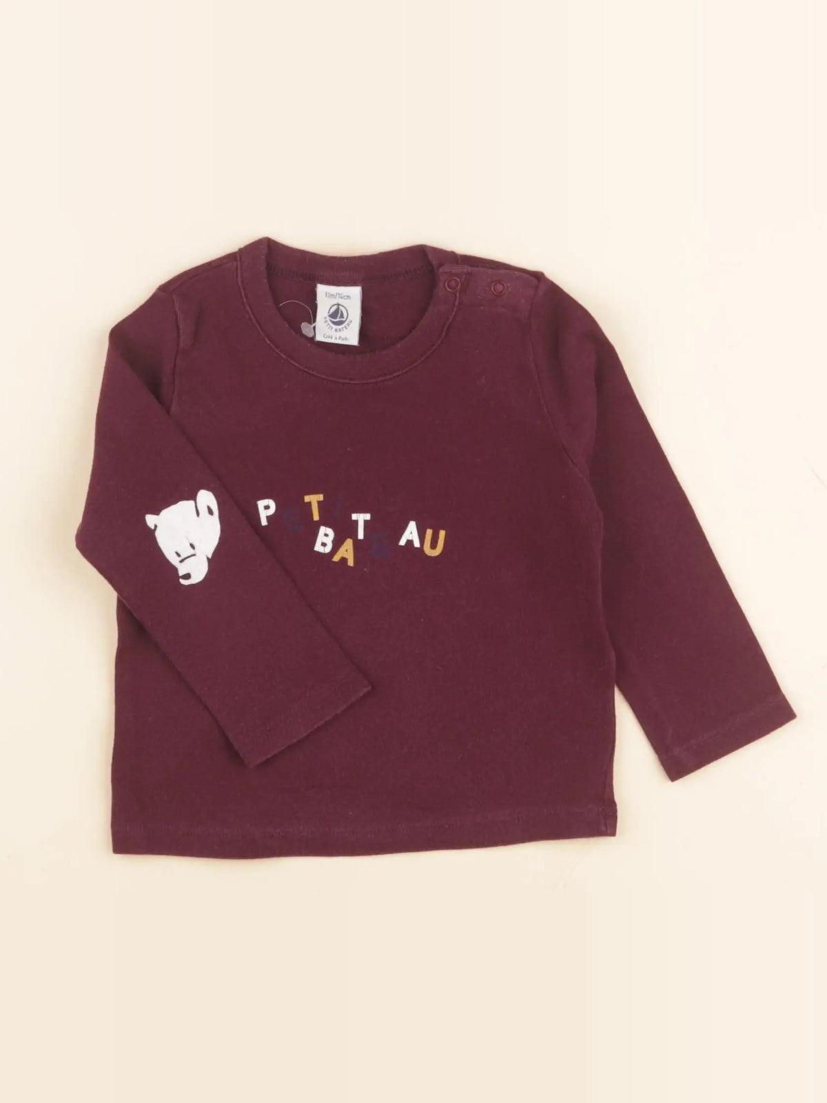 Petit Bateau - tee-shirt violet - 12 mois