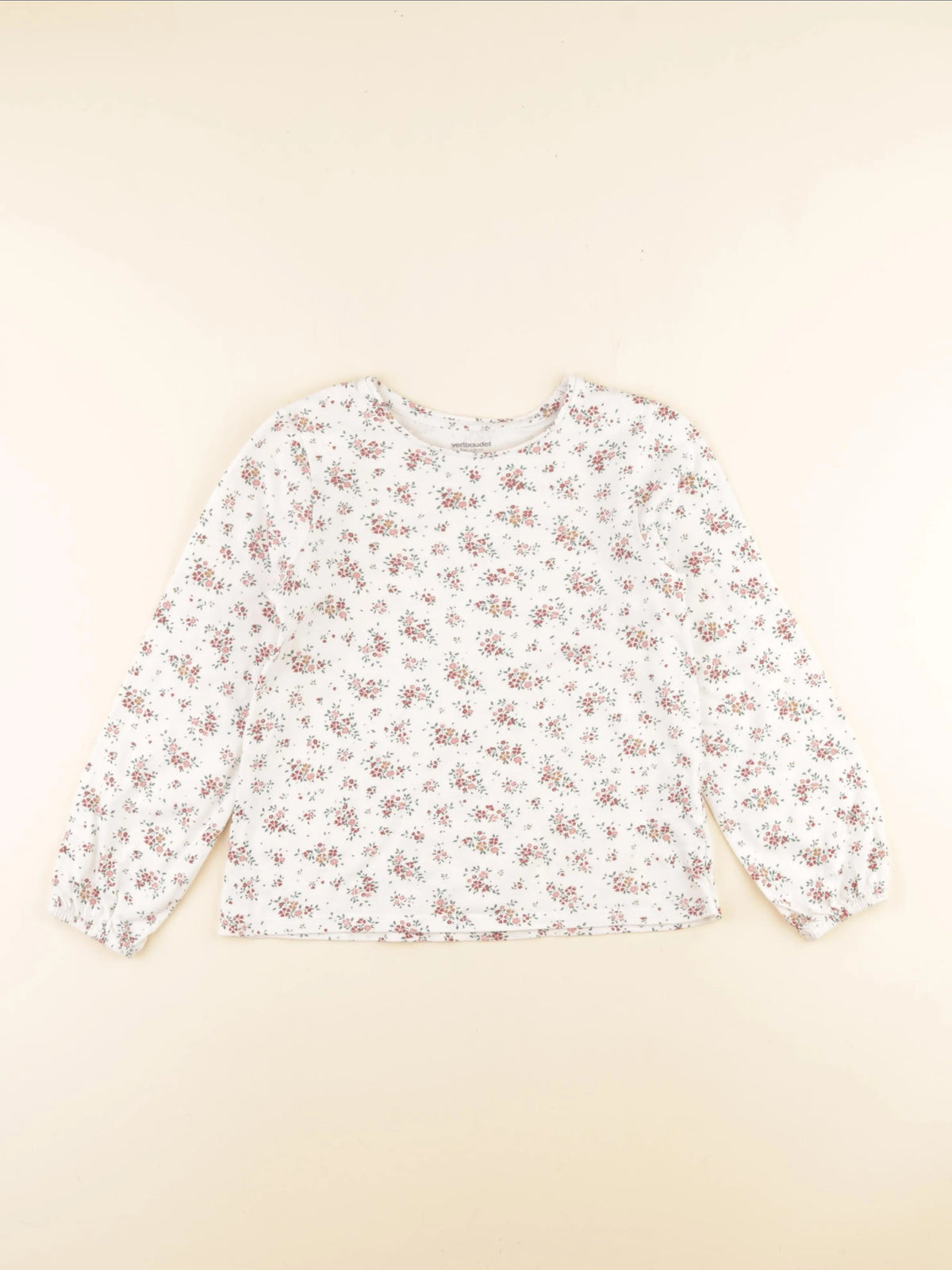 Vertbaudet - tee-shirt rose, beige - 8 ans