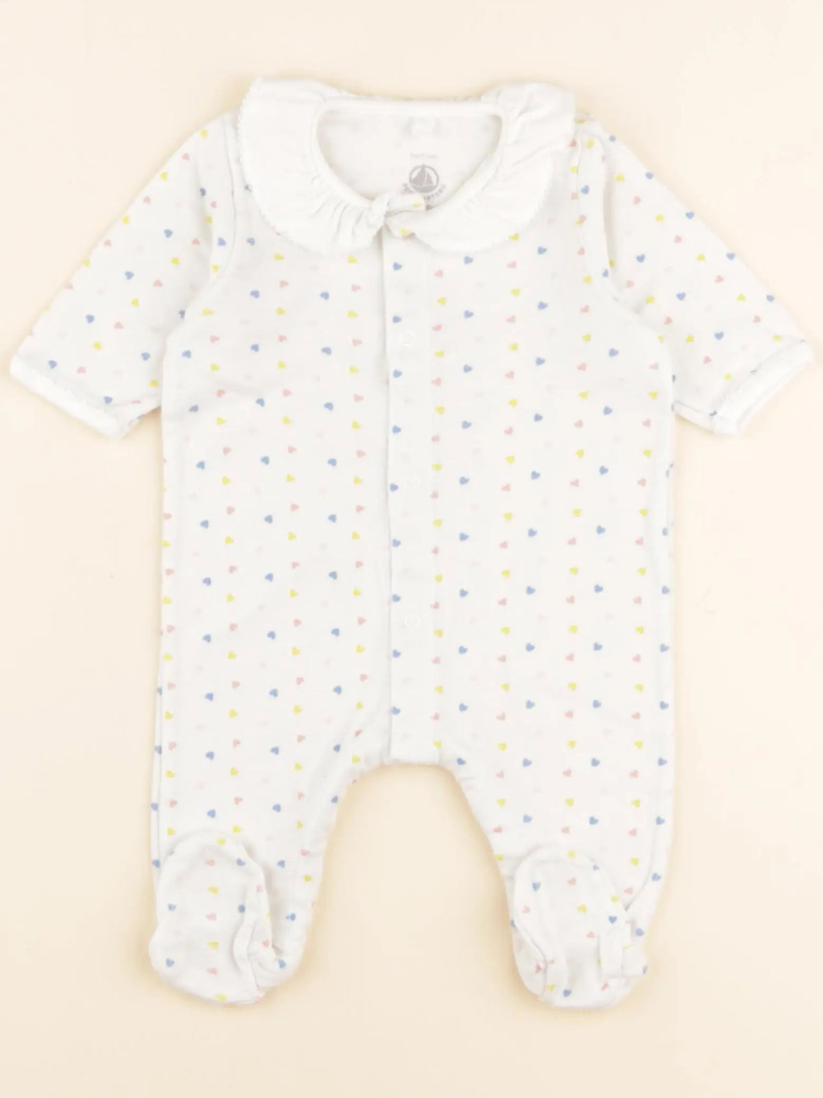Petit Bateau - pyjama coton blanc - 1 mois