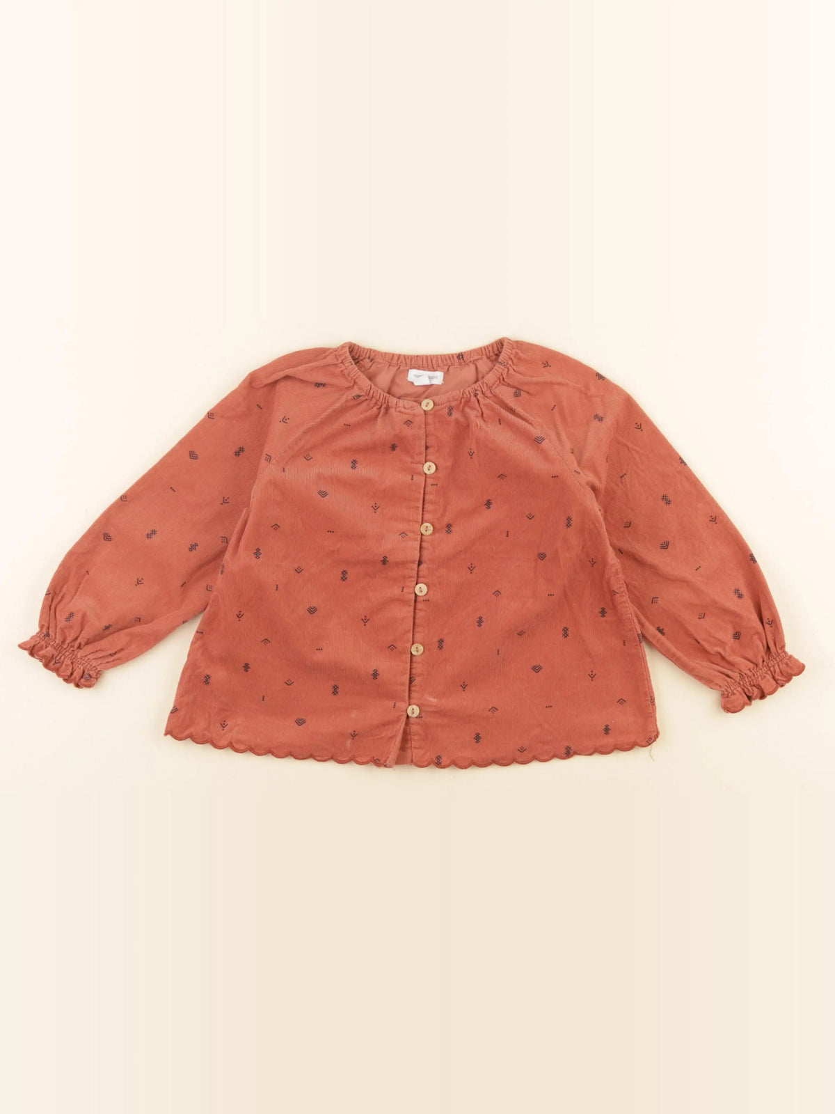 Vertbaudet - blouse velours orange - 3 ans