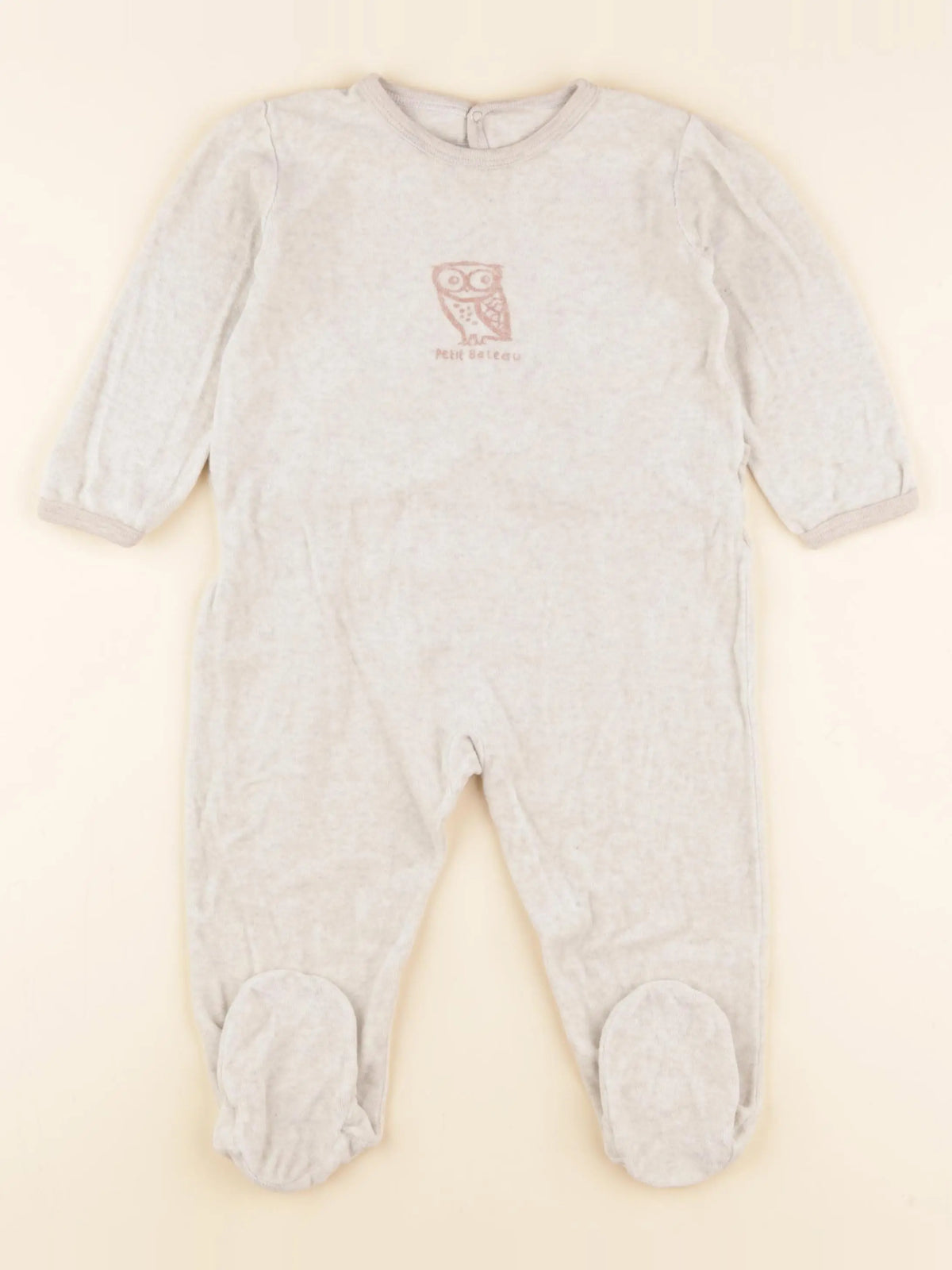 Petit Bateau - pyjama velours beige - 18 mois