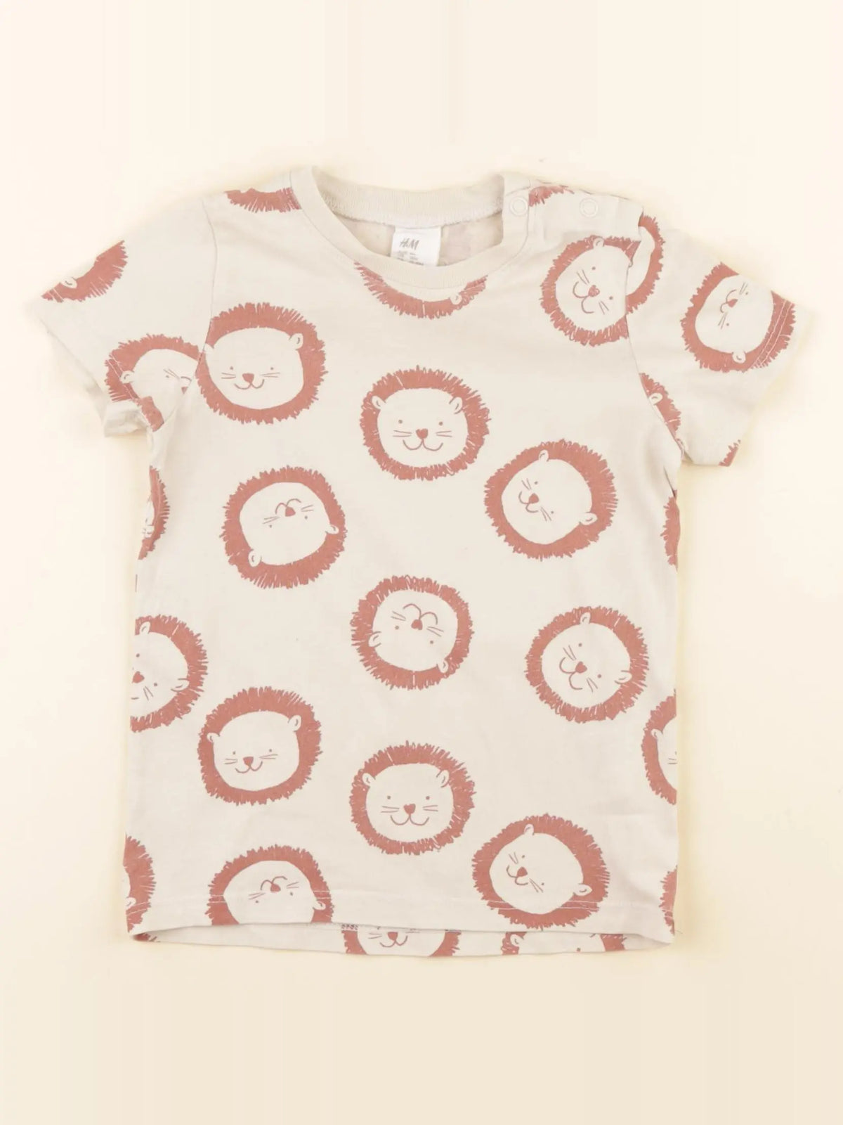 H&M - tee-shirt beige, marron - 12/18 mois