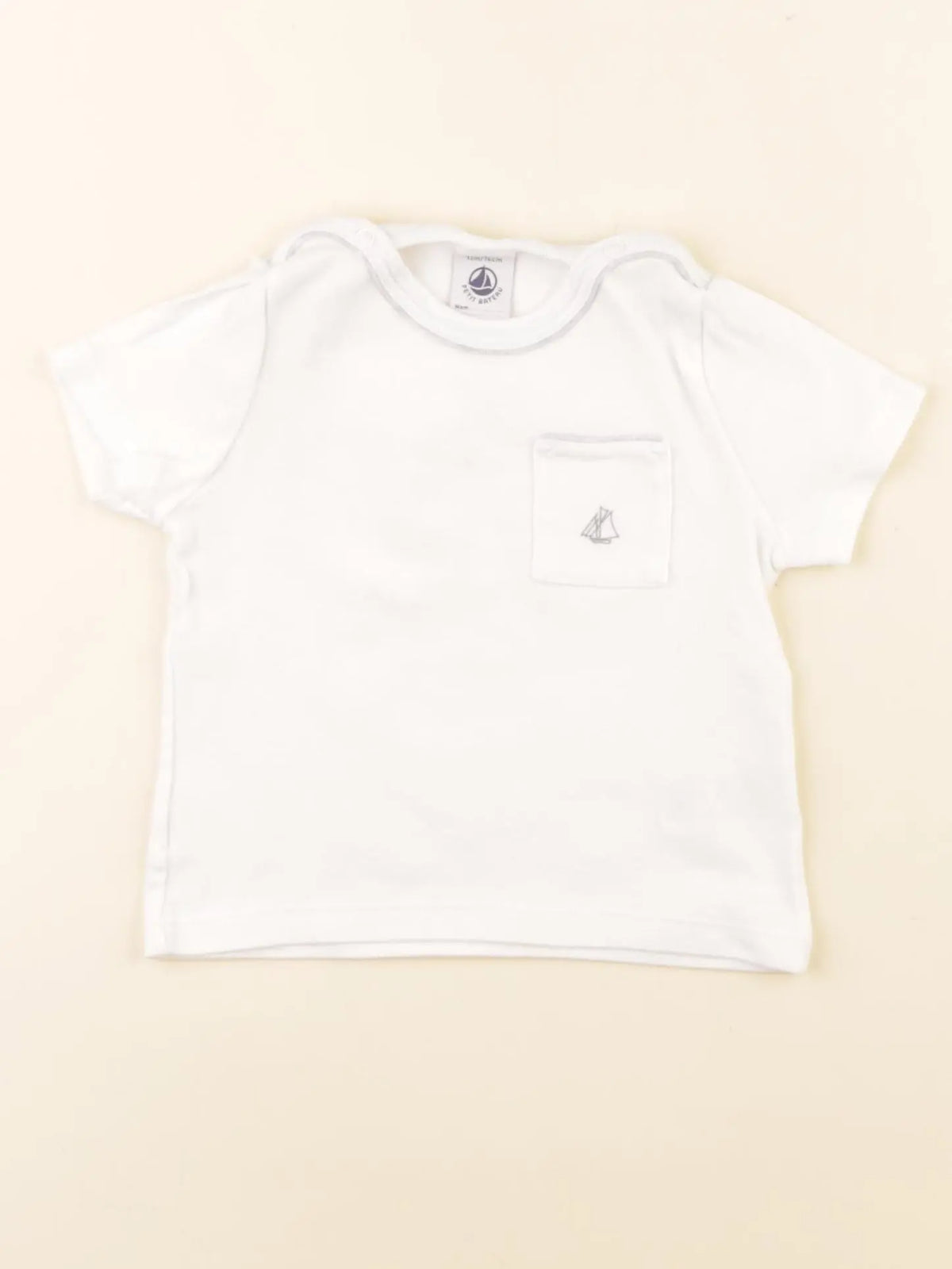 Petit Bateau - tee-shirt blanc - 12 mois
