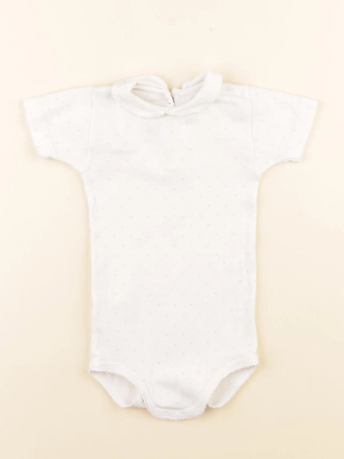 Petit Bateau - body à col blanc - 12 mois