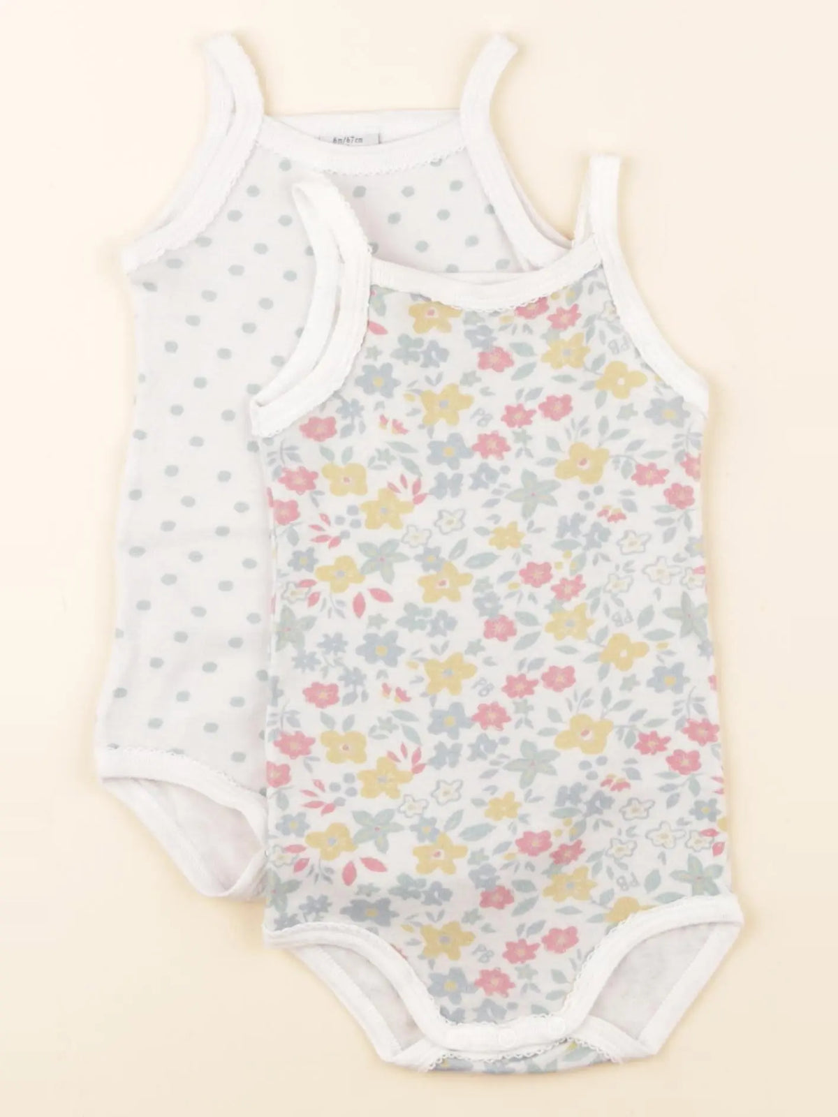 Petit Bateau - lot de 2 bodies en coton multicolore - 6 mois