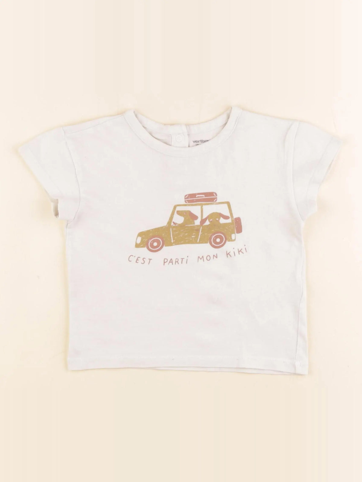 Vertbaudet - tee-shirt beige - 18 mois