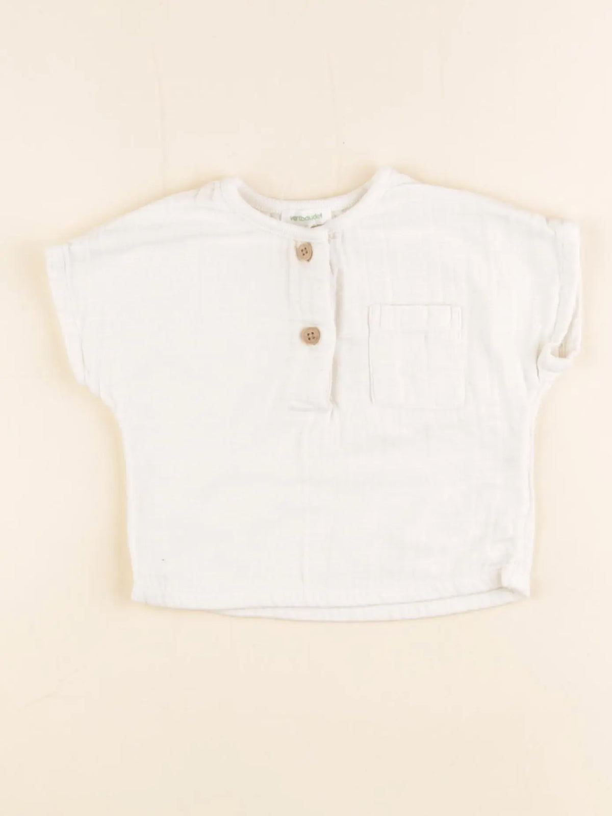Vertbaudet - tee-shirt beige - 3 mois