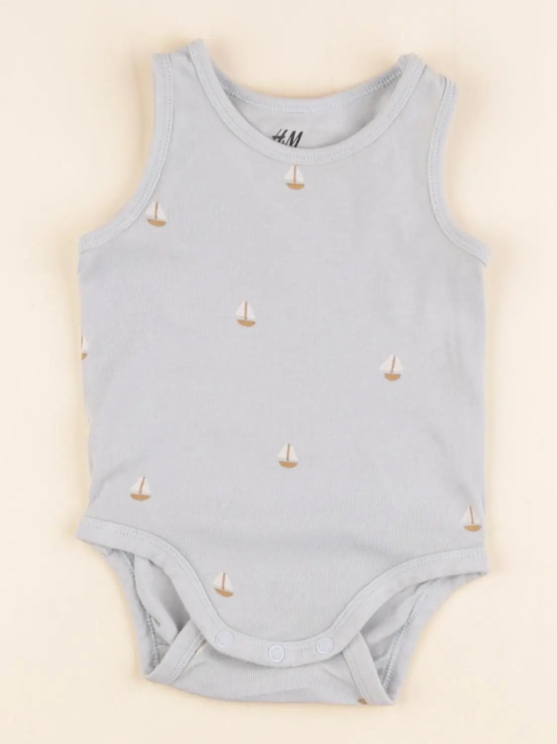 H&M - body bleu - 2/4 mois