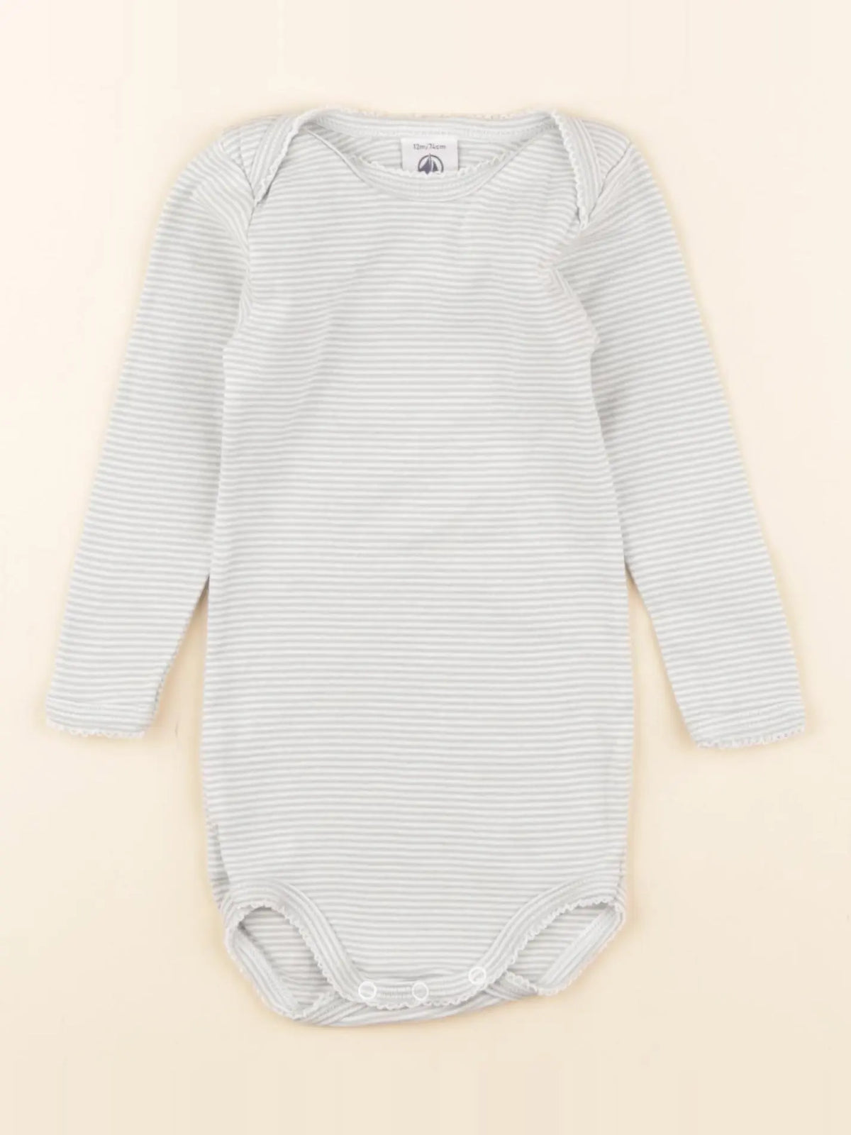 Petit Bateau - body vert - 12 mois