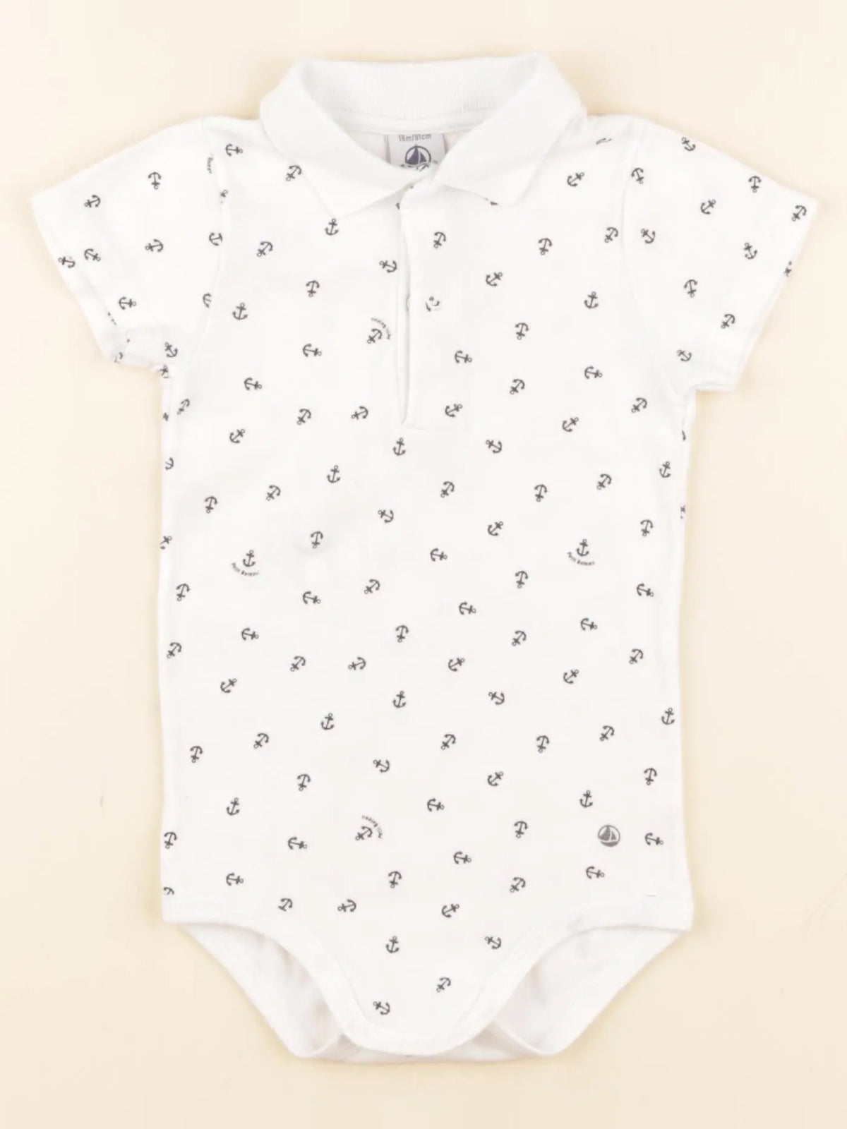 Petit Bateau - body à col blanc - 18 mois