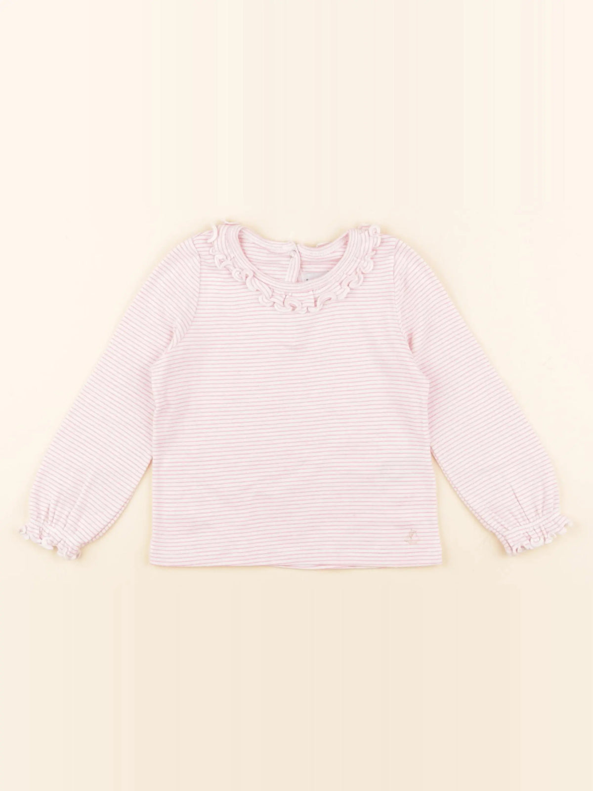 Petit Bateau - tee-shirt rose, blanc - 24 mois