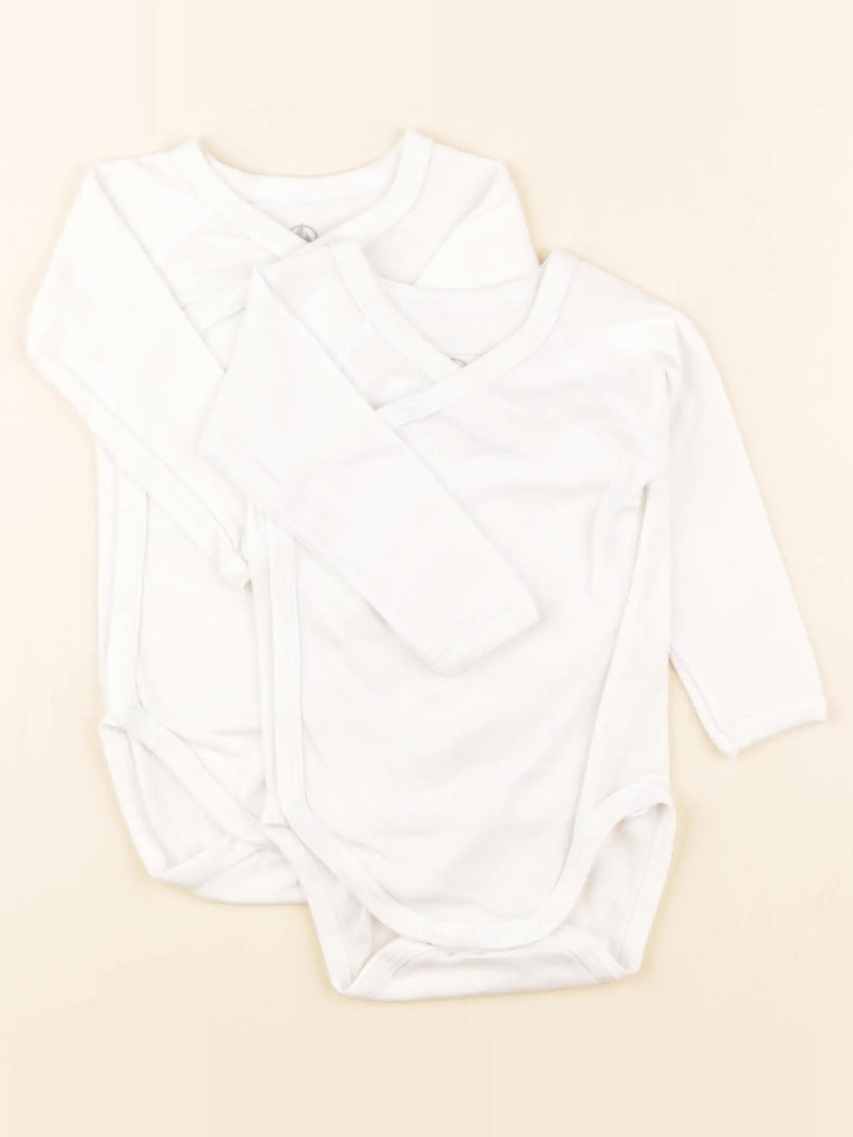 Petit Bateau - lot de 2 bodies en coton blanc - 6 mois